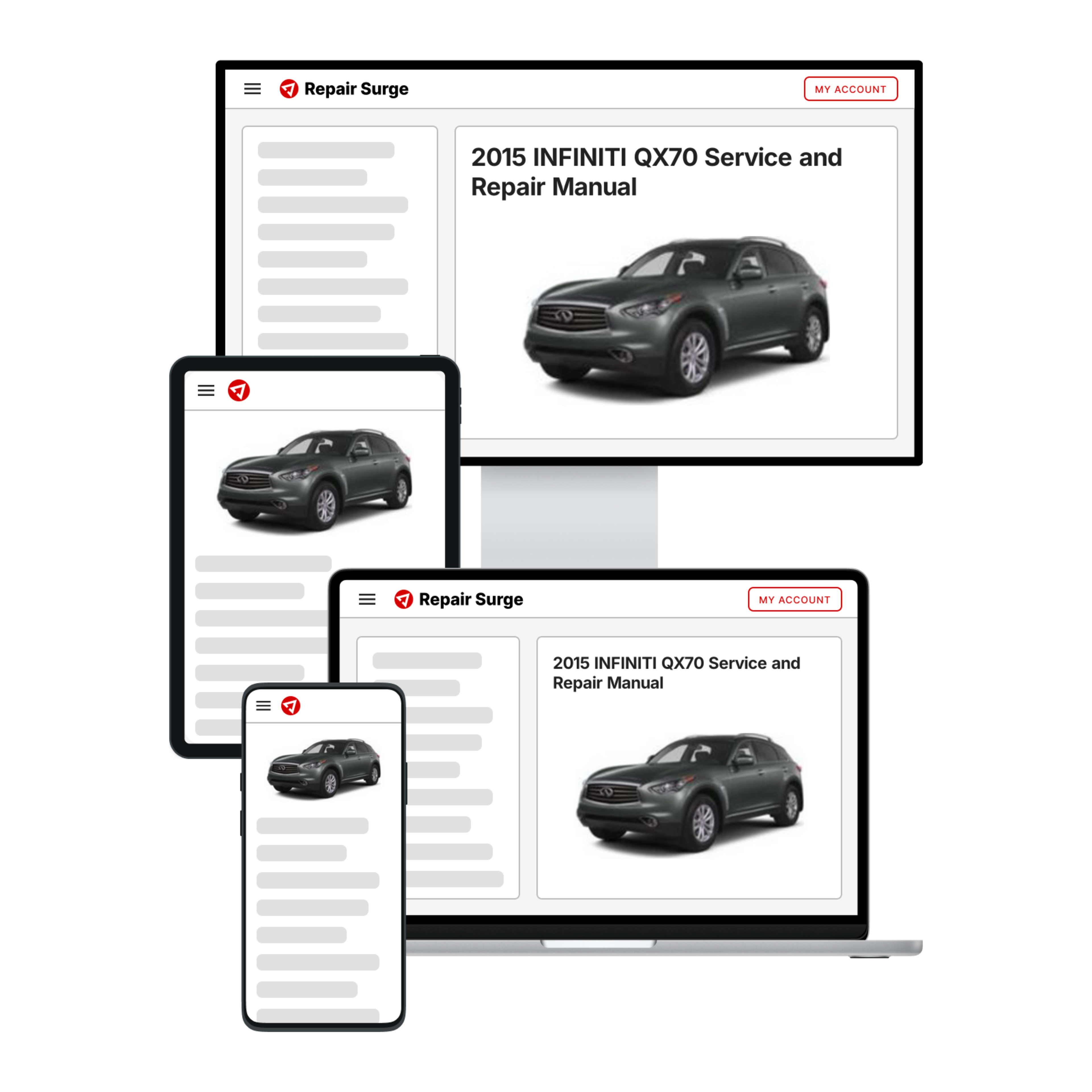 2015 INFINITI QX70 service and repair manual hero image