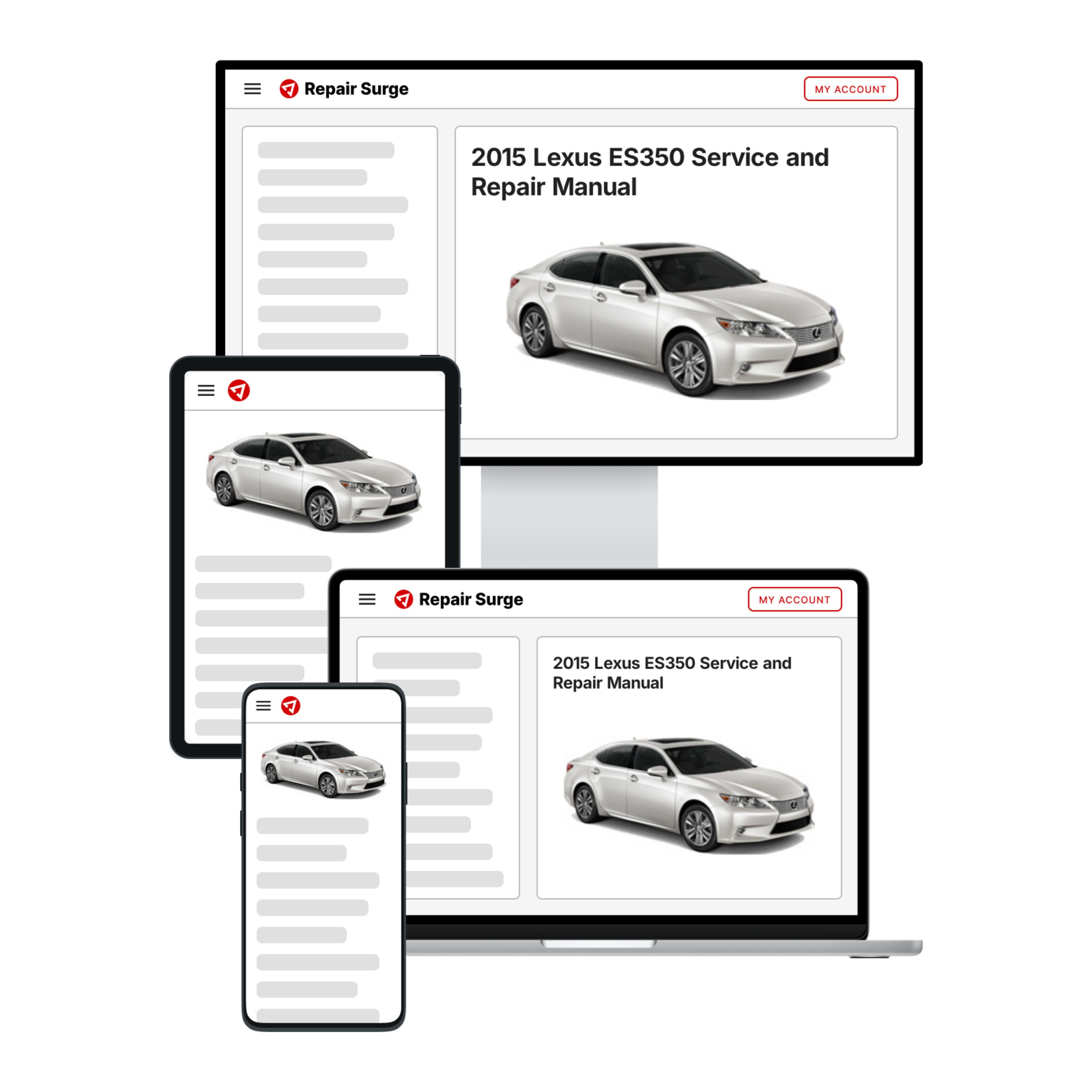 2015 Lexus ES350 service and repair manual hero image