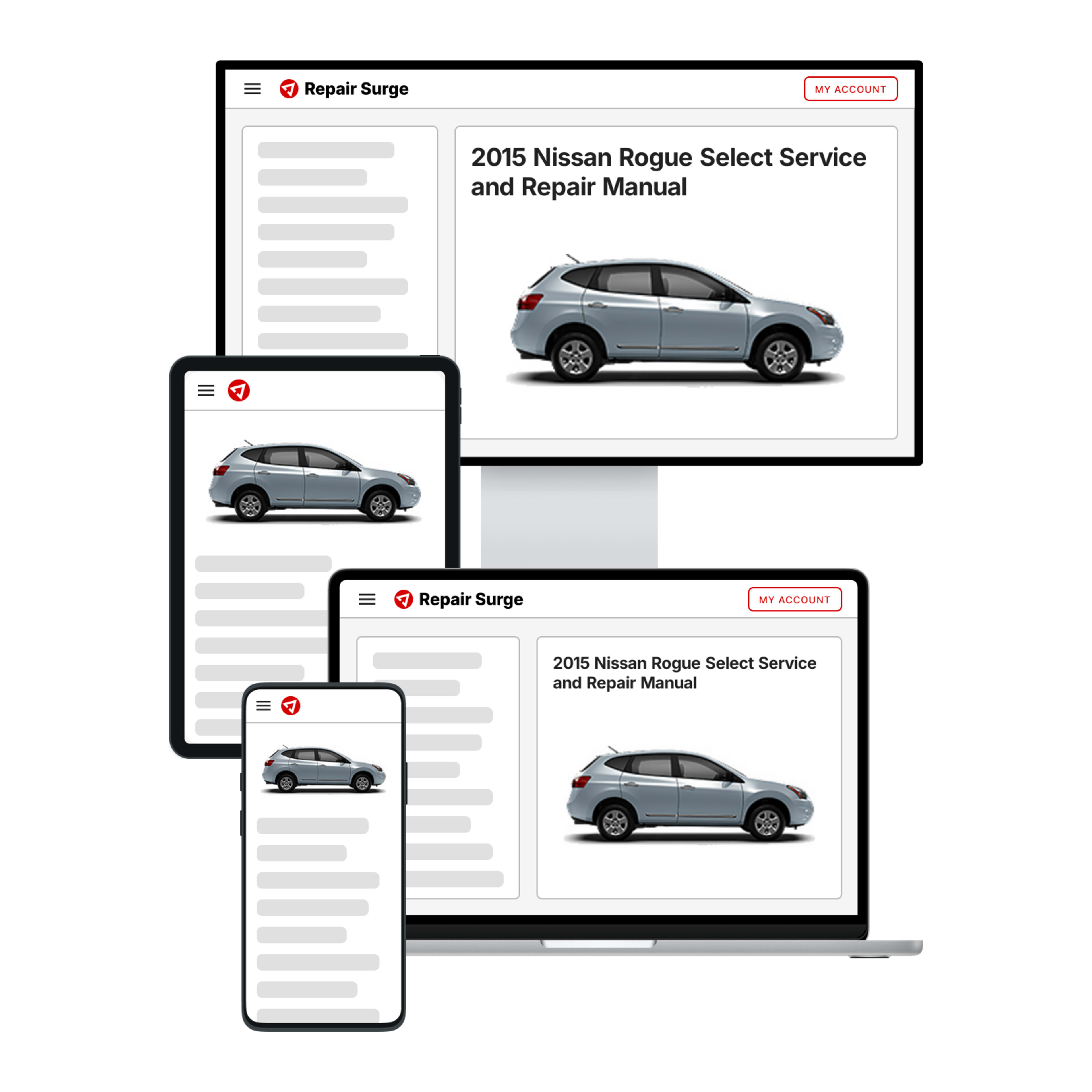 2015 Nissan Rogue Select service and repair manual hero image