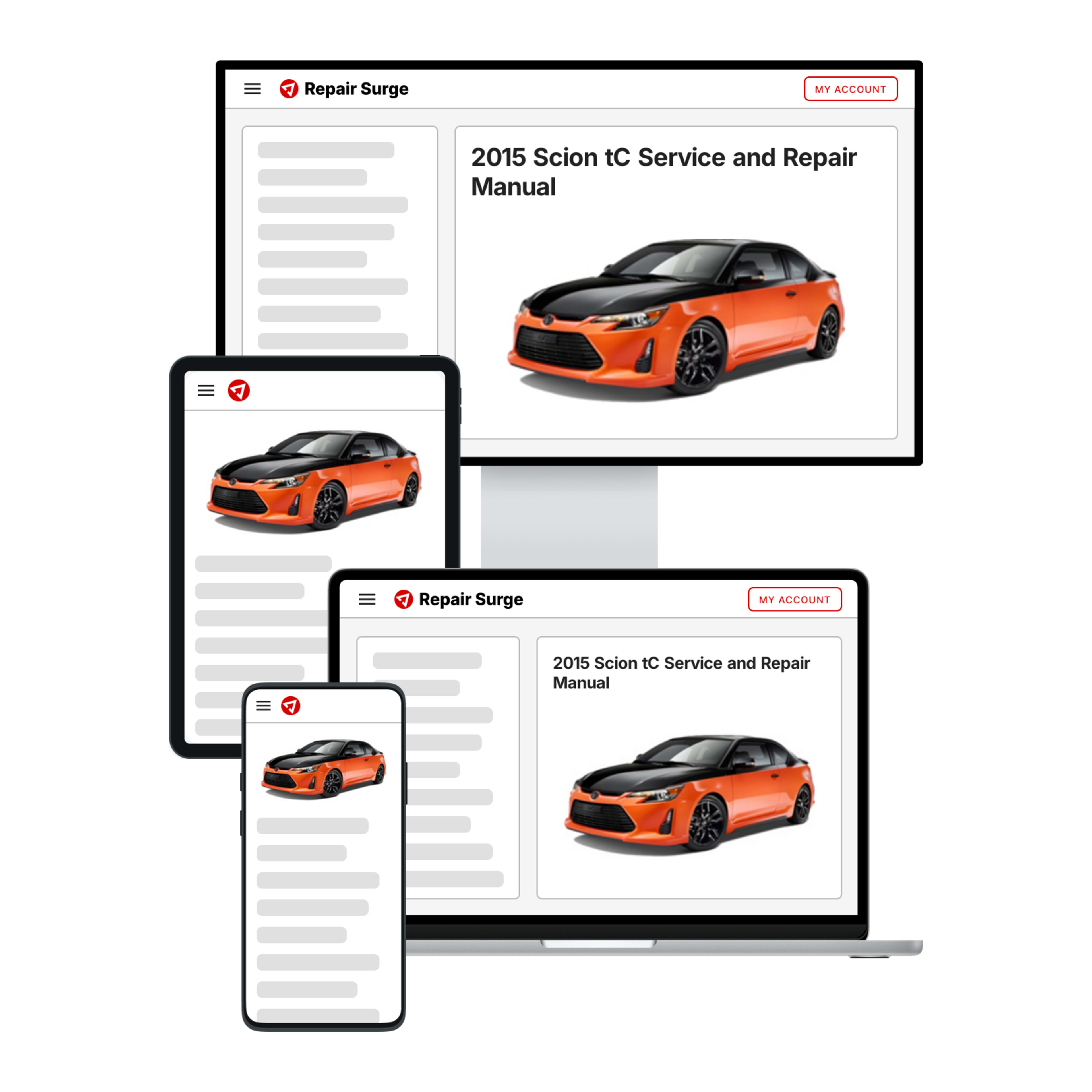 2015 Scion tC service and repair manual hero image