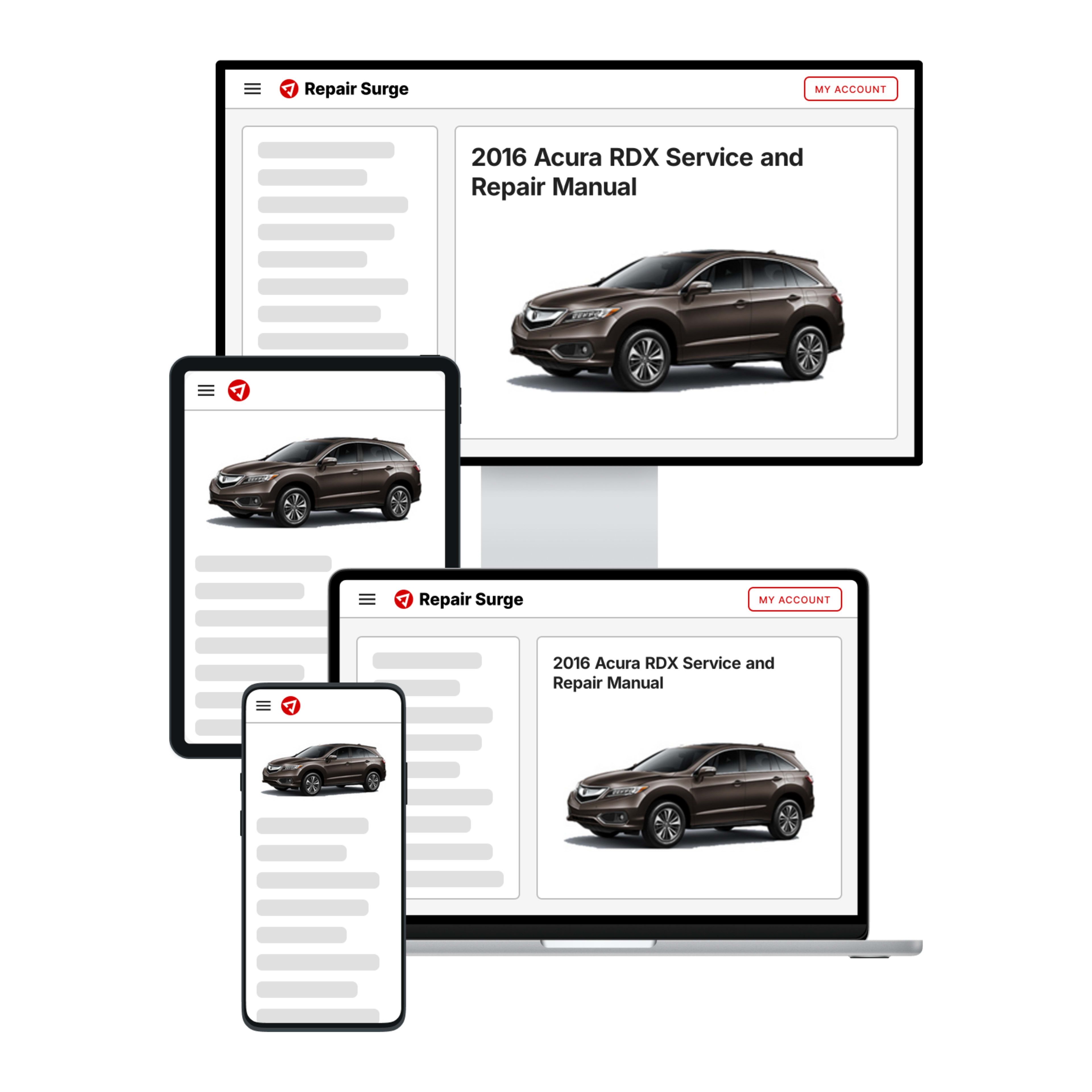 2016 Acura RDX service and repair manual hero image