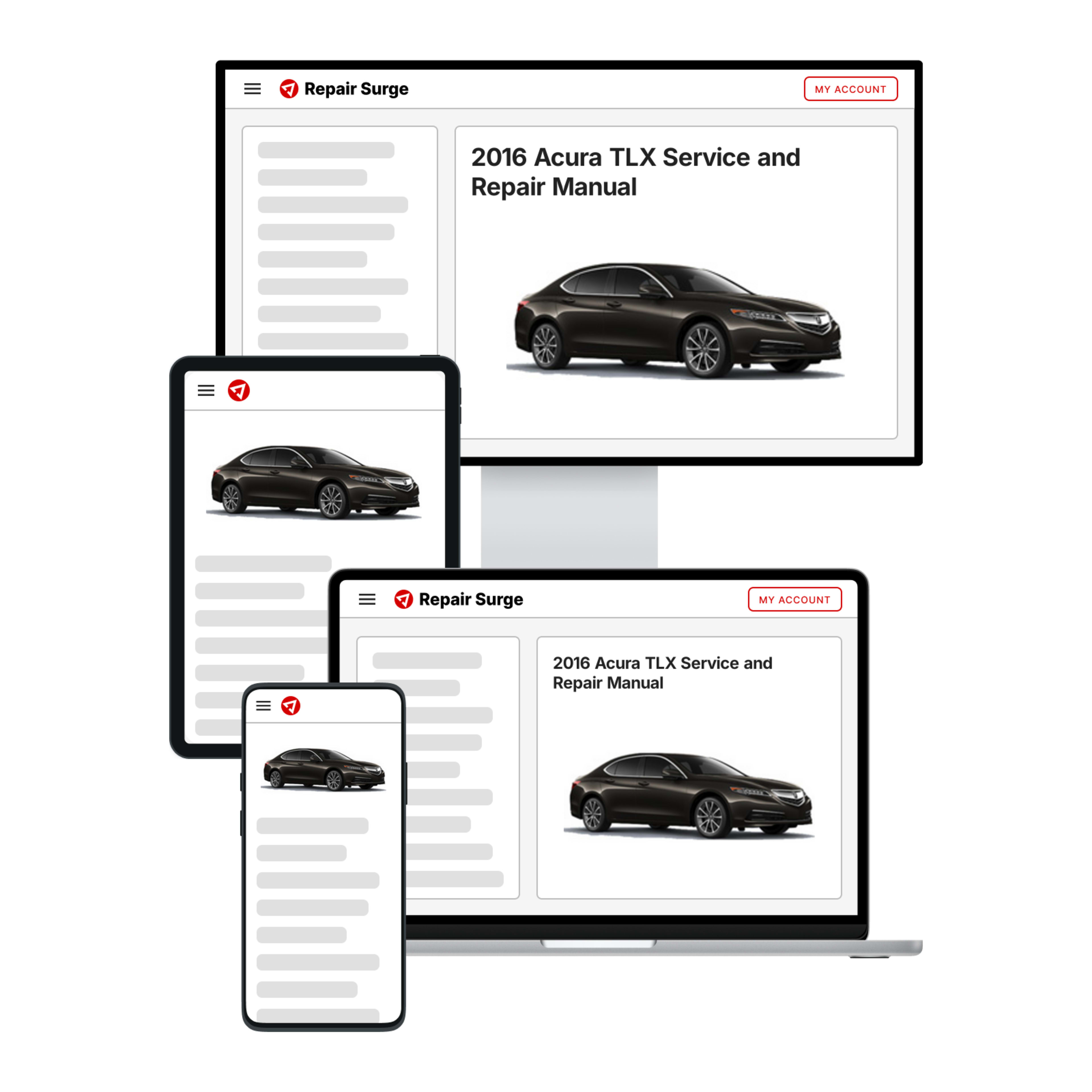 2016 Acura TLX service and repair manual hero image