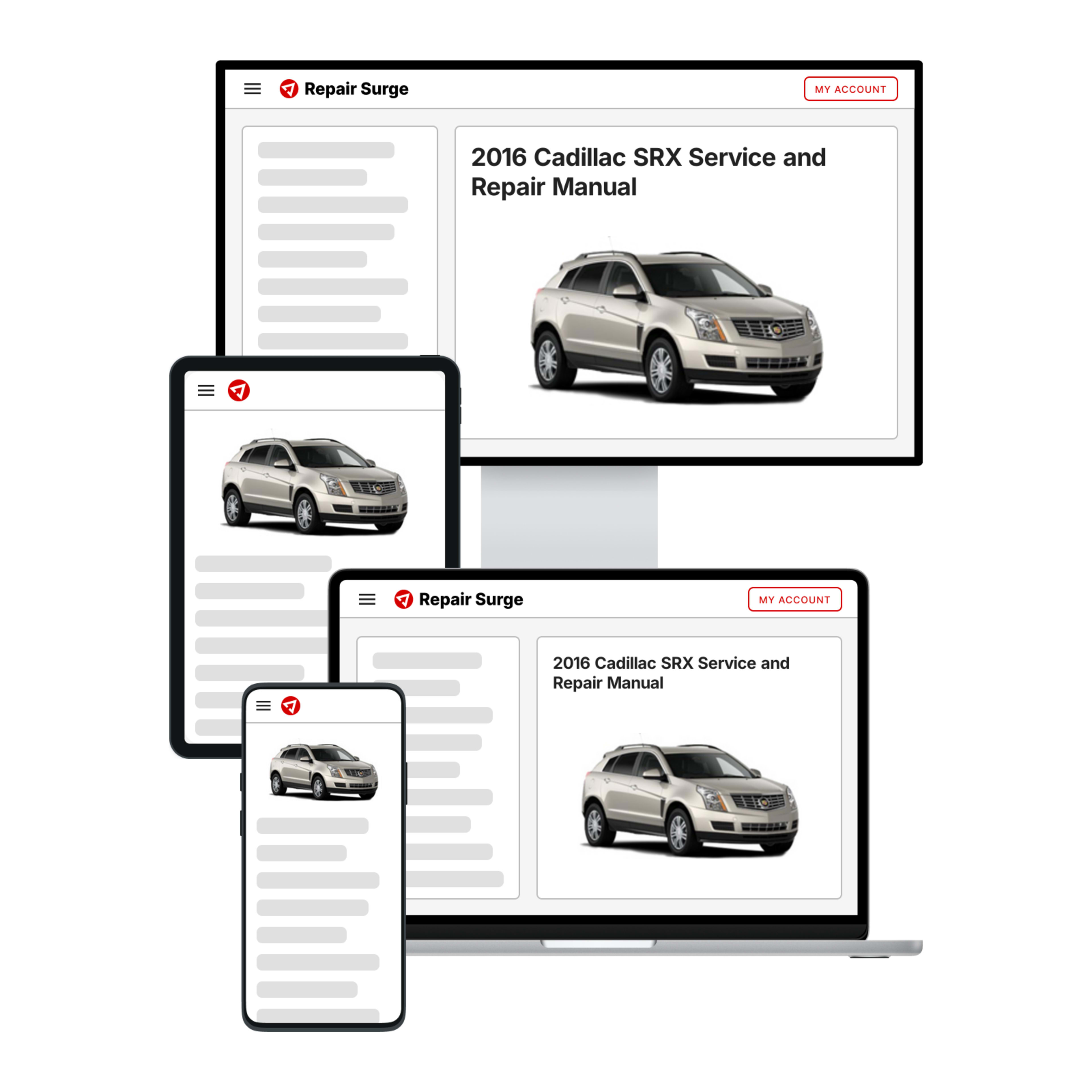 2016 Cadillac SRX service and repair manual hero image