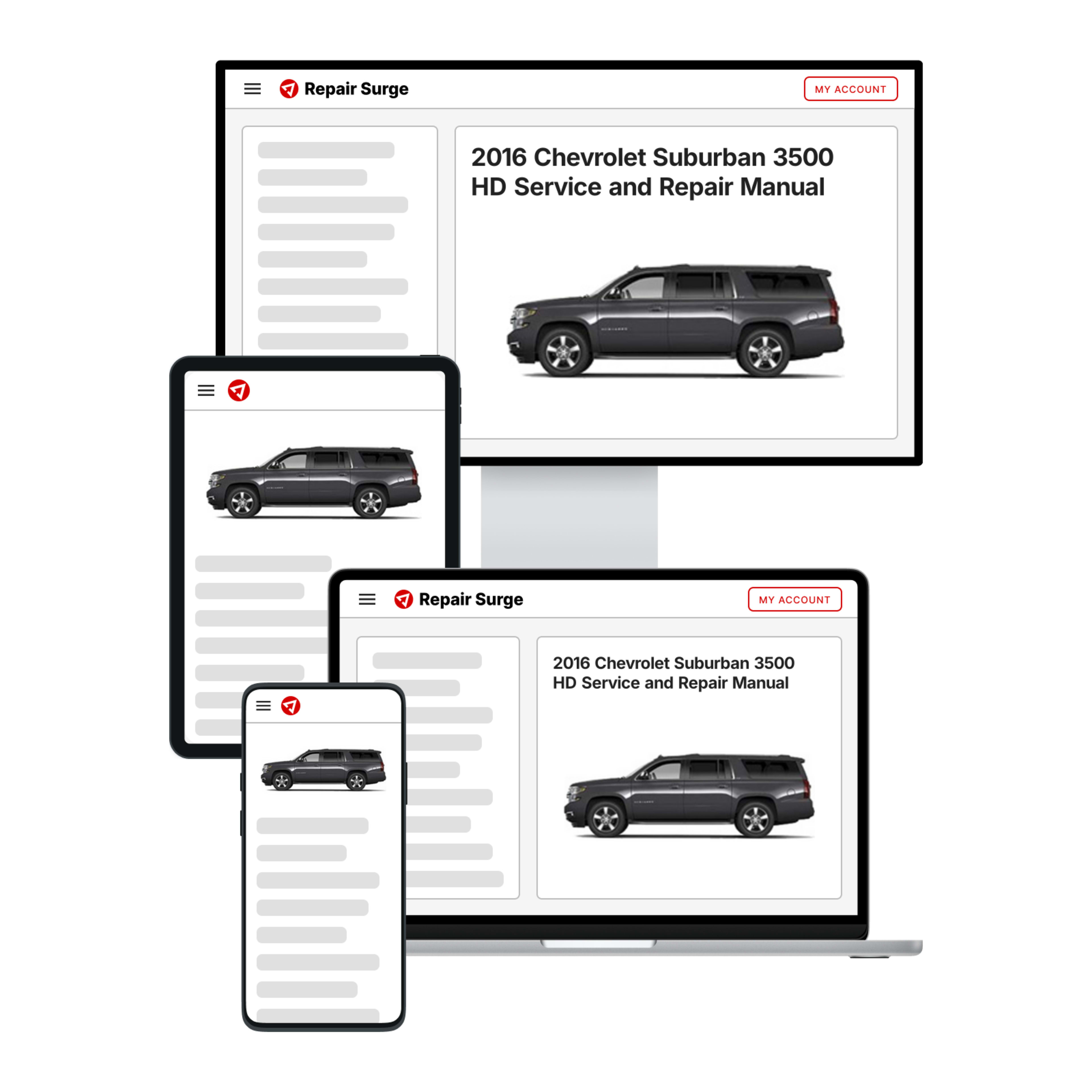 2016 Chevrolet Suburban 3500 HD service and repair manual hero image