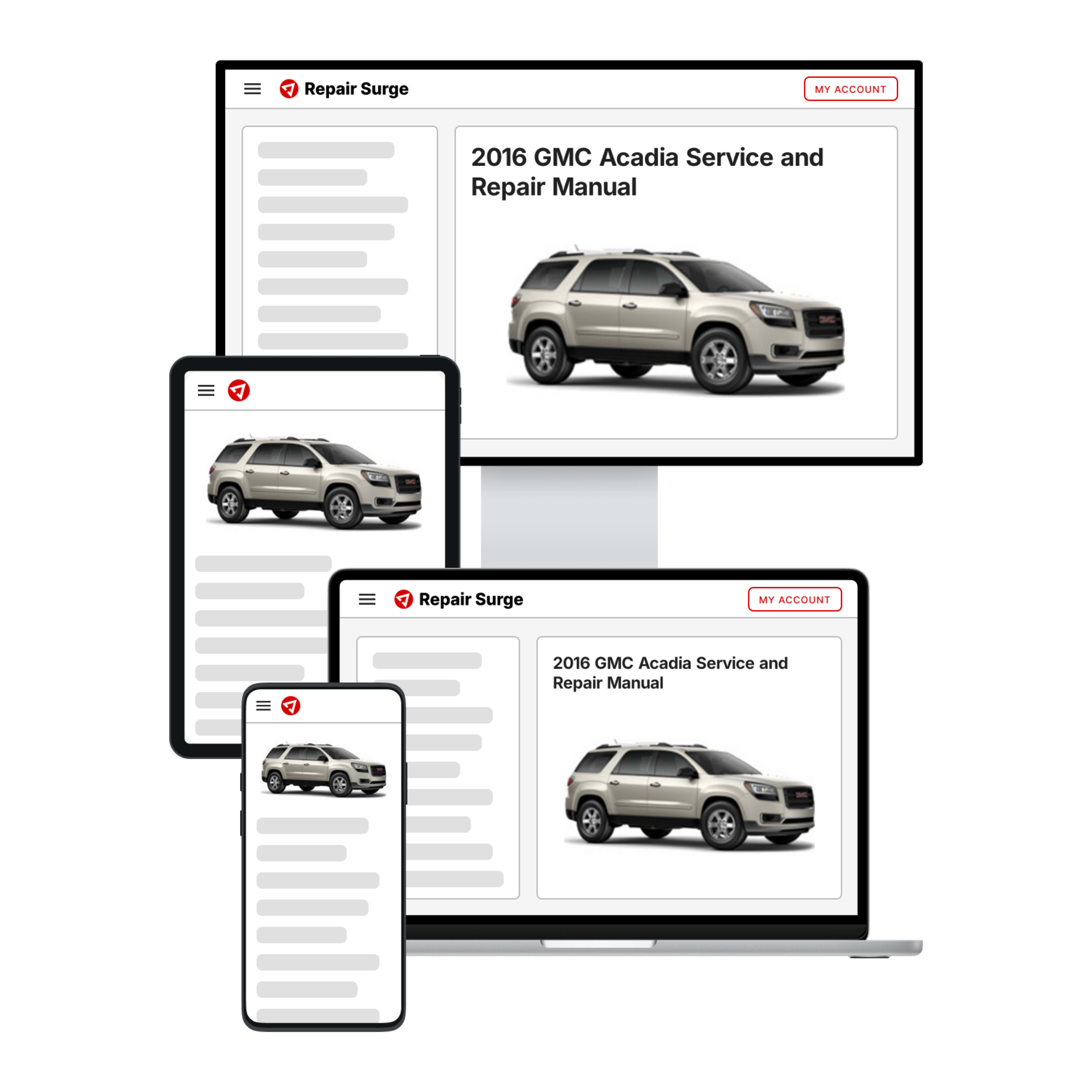 2016 GMC Acadia service and repair manual hero image