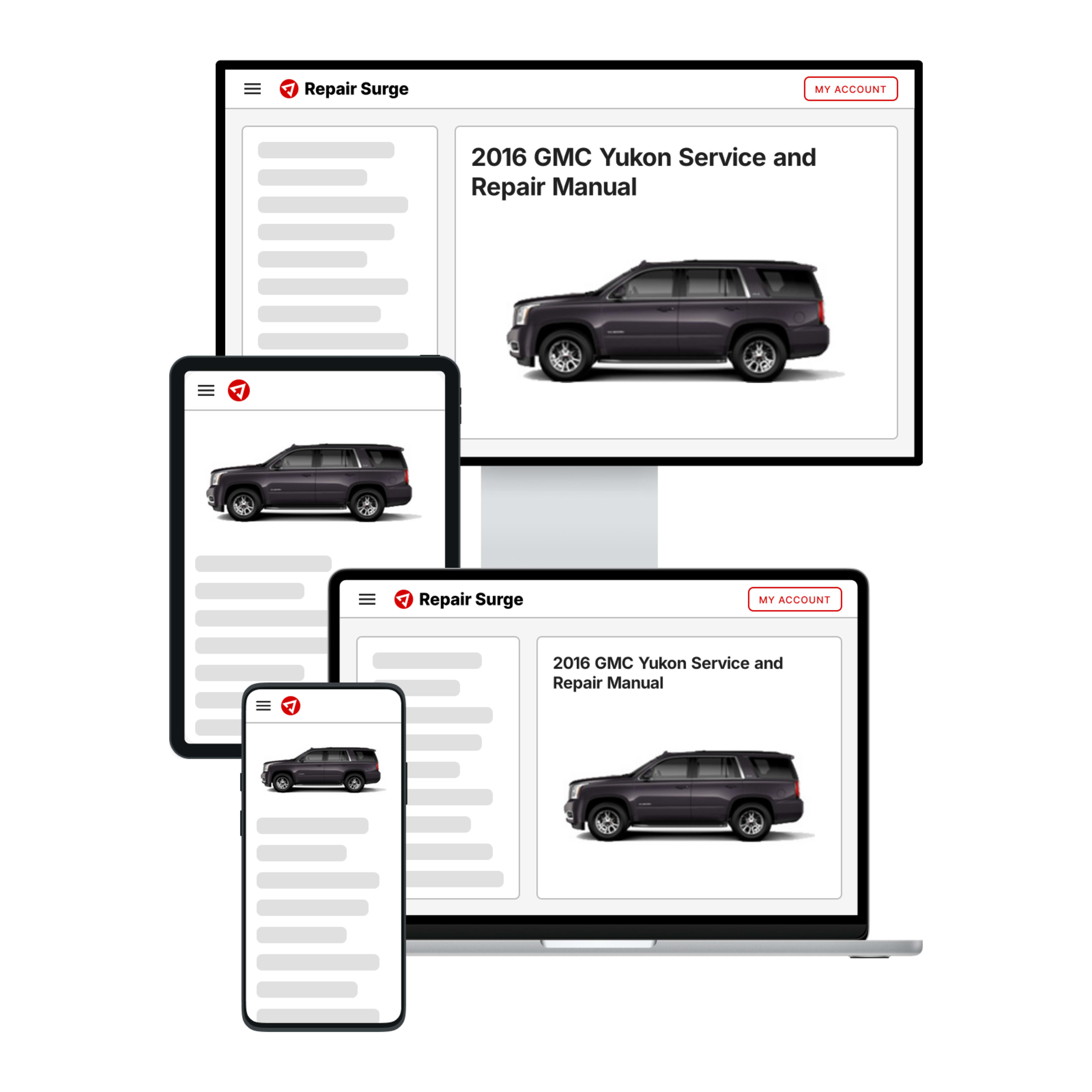2016 GMC Yukon service and repair manual hero image