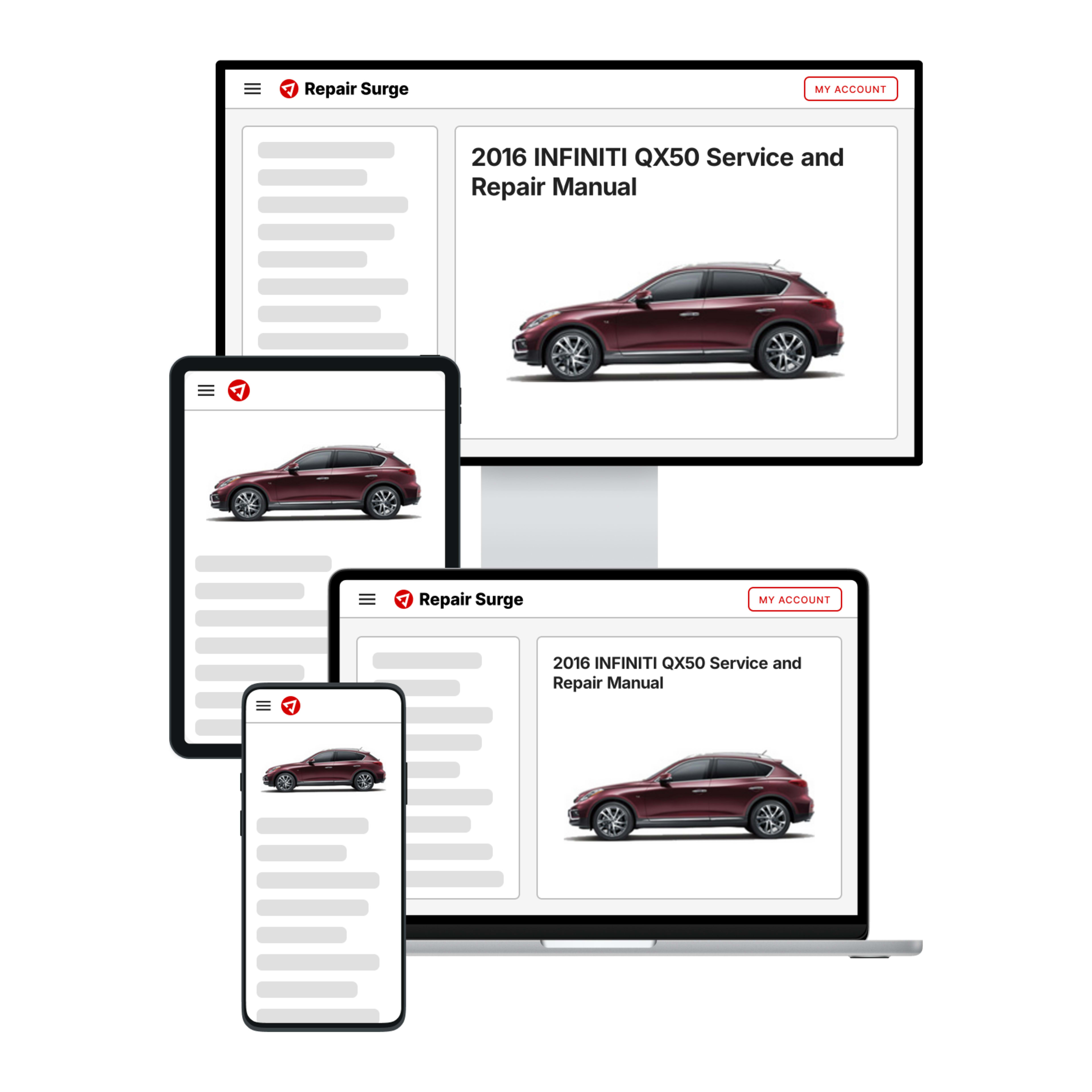 2016 INFINITI QX50 service and repair manual hero image