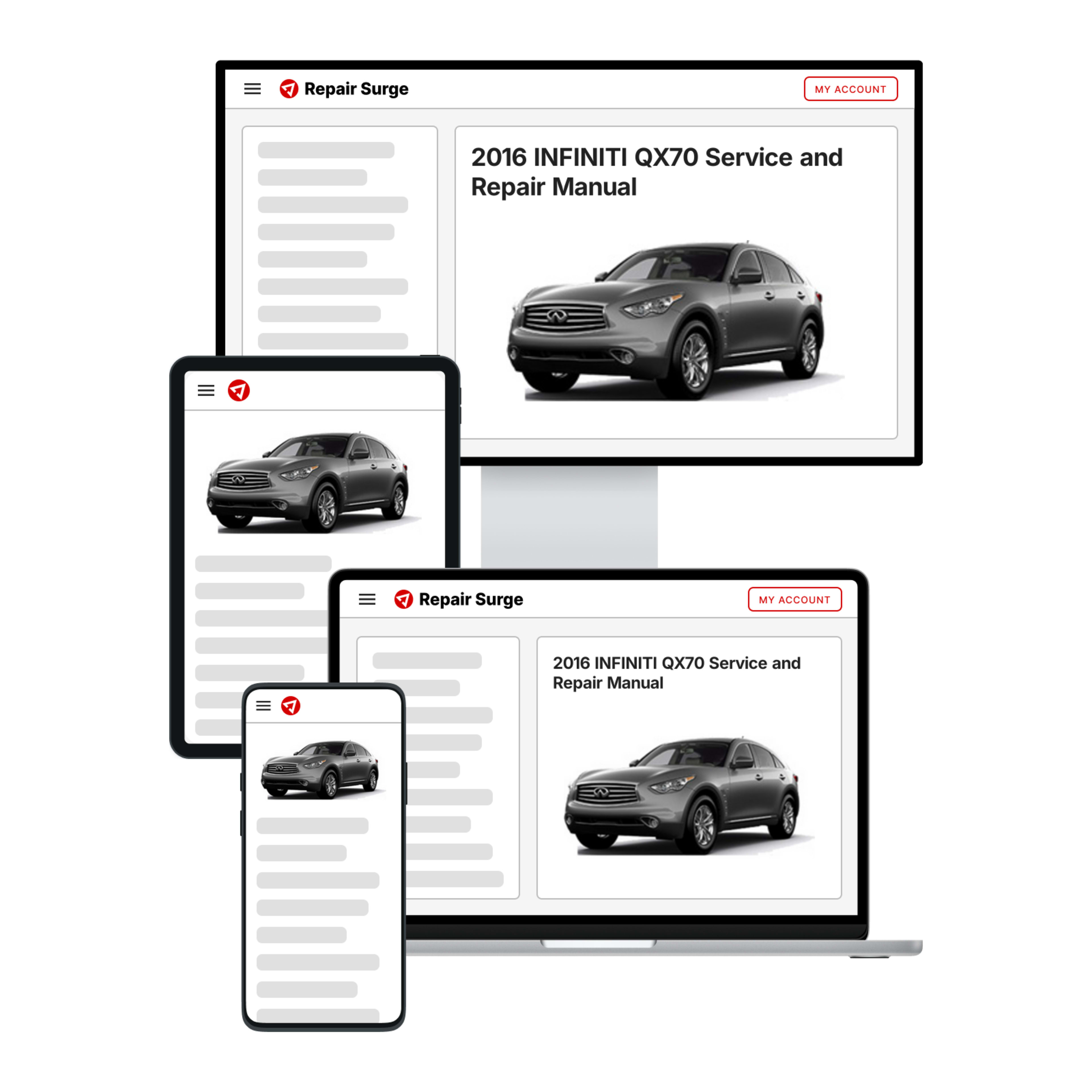 2016 INFINITI QX70 service and repair manual hero image