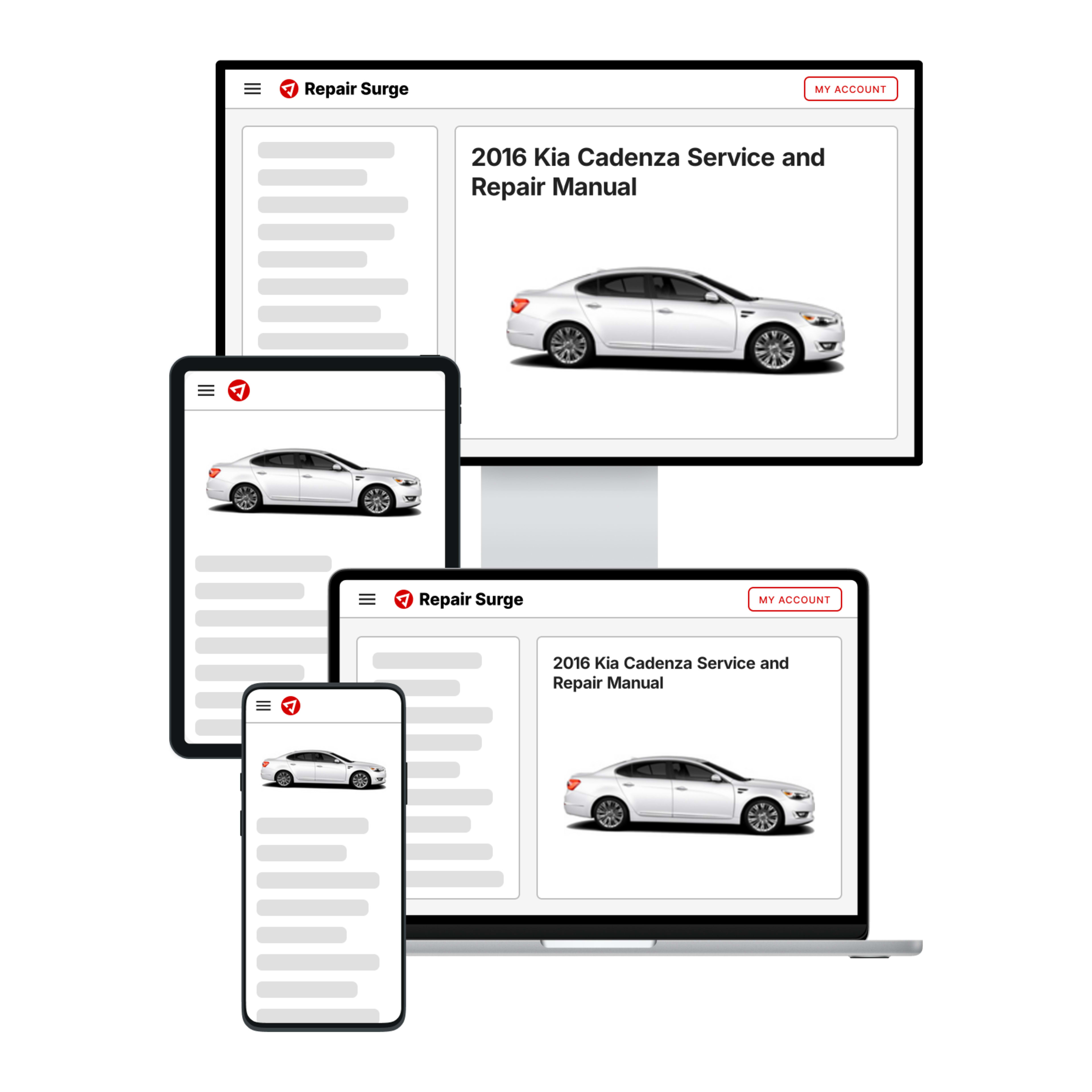 2016 Kia Cadenza service and repair manual hero image