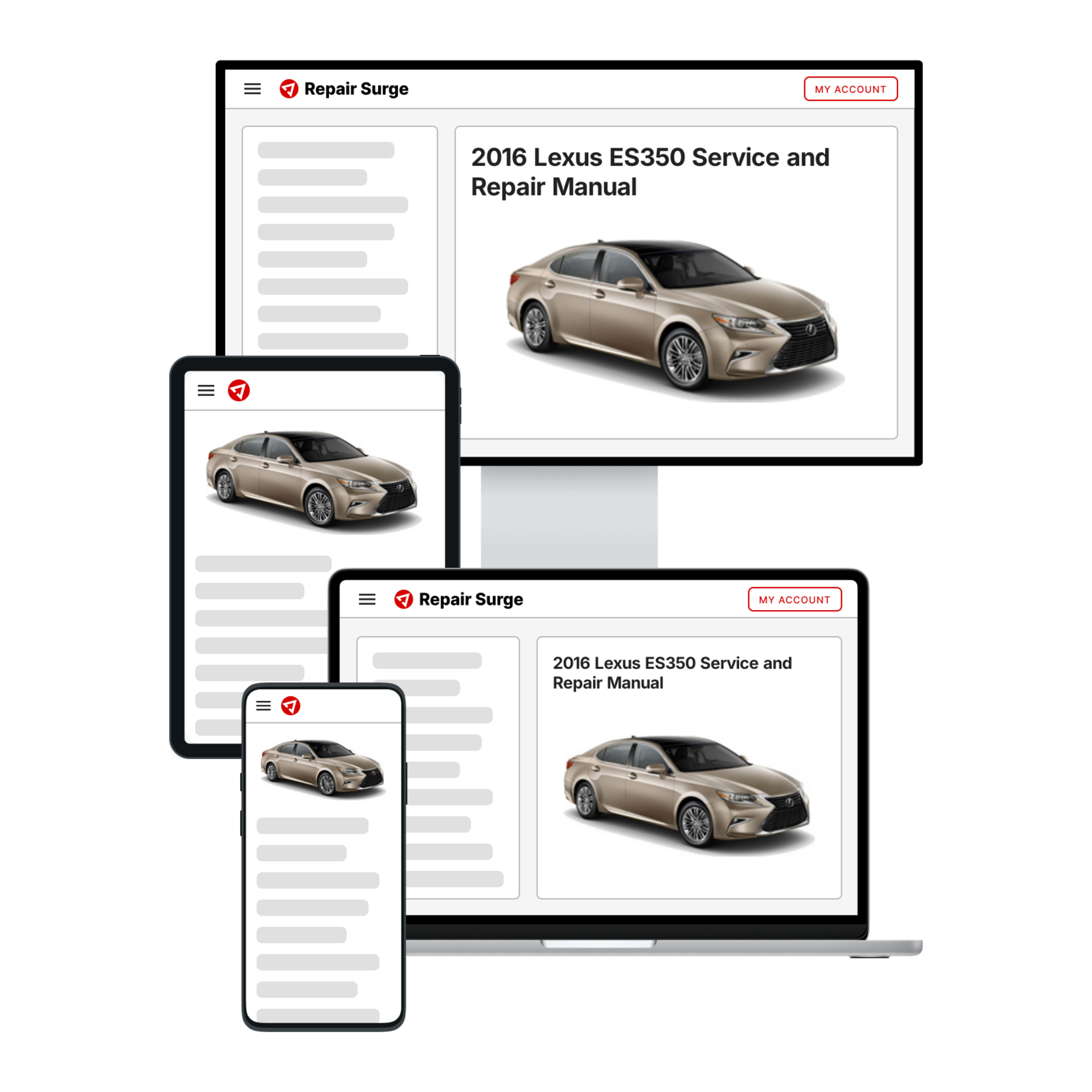 2016 Lexus ES350 service and repair manual hero image