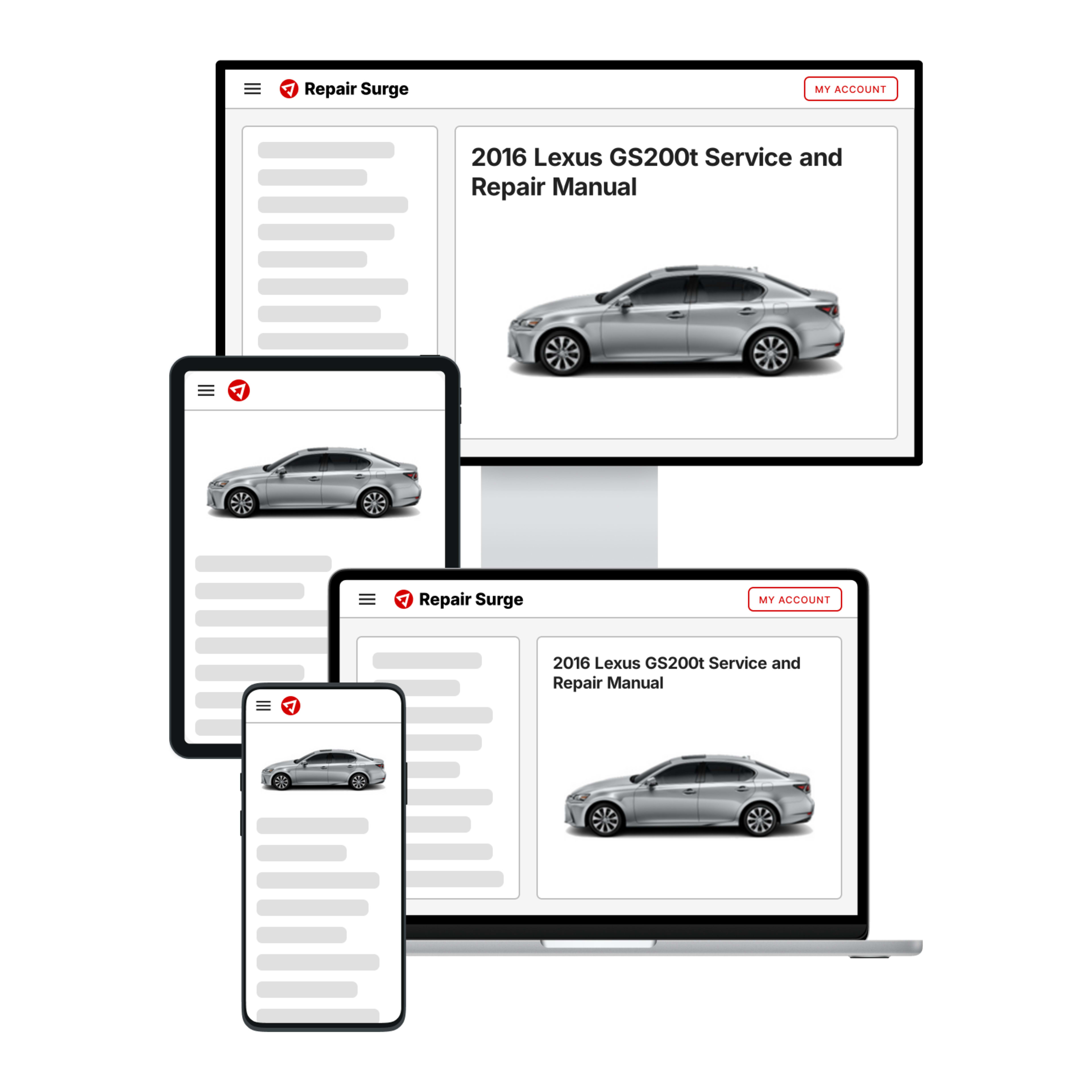 2016 Lexus GS200t service and repair manual hero image