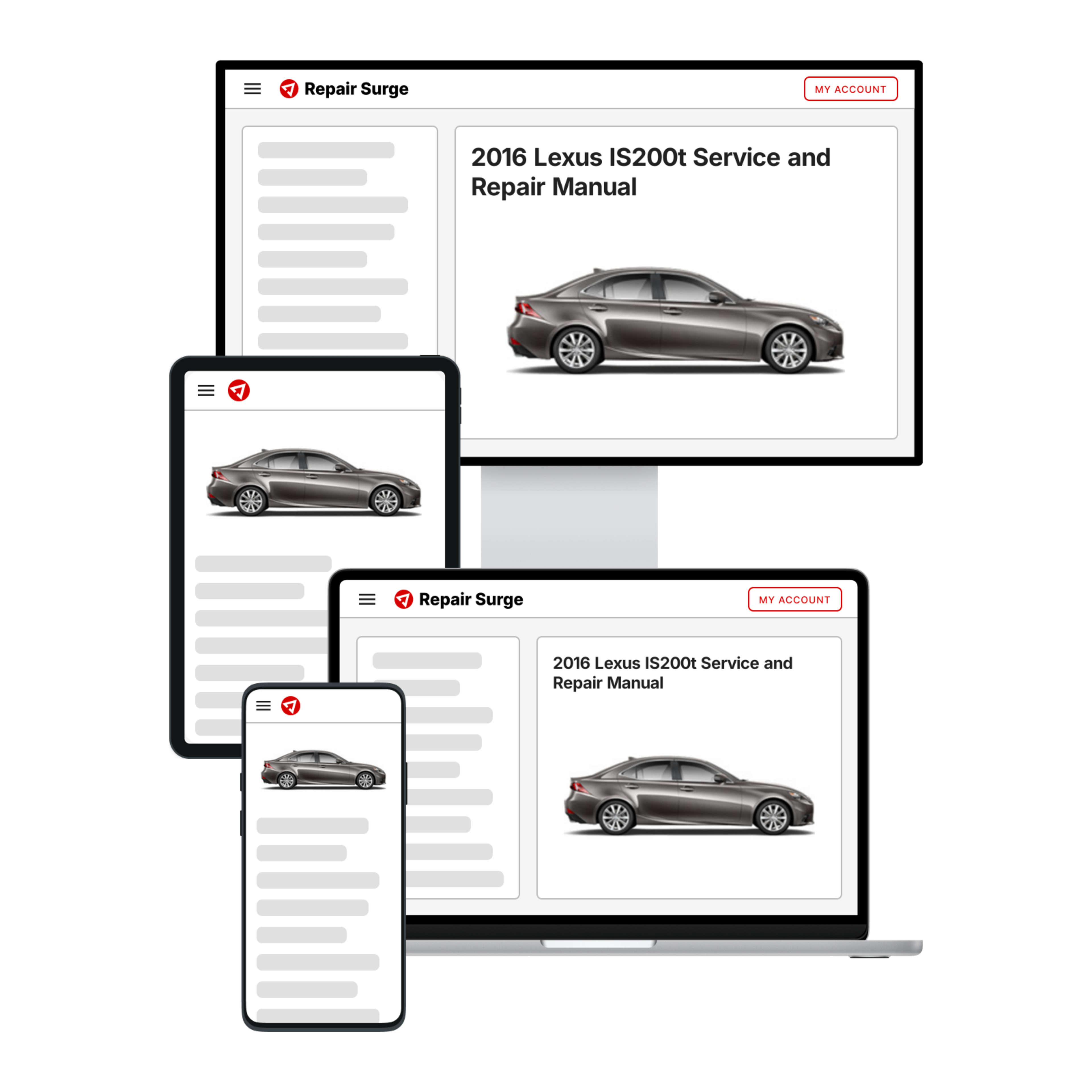 2016 Lexus IS200t service and repair manual hero image
