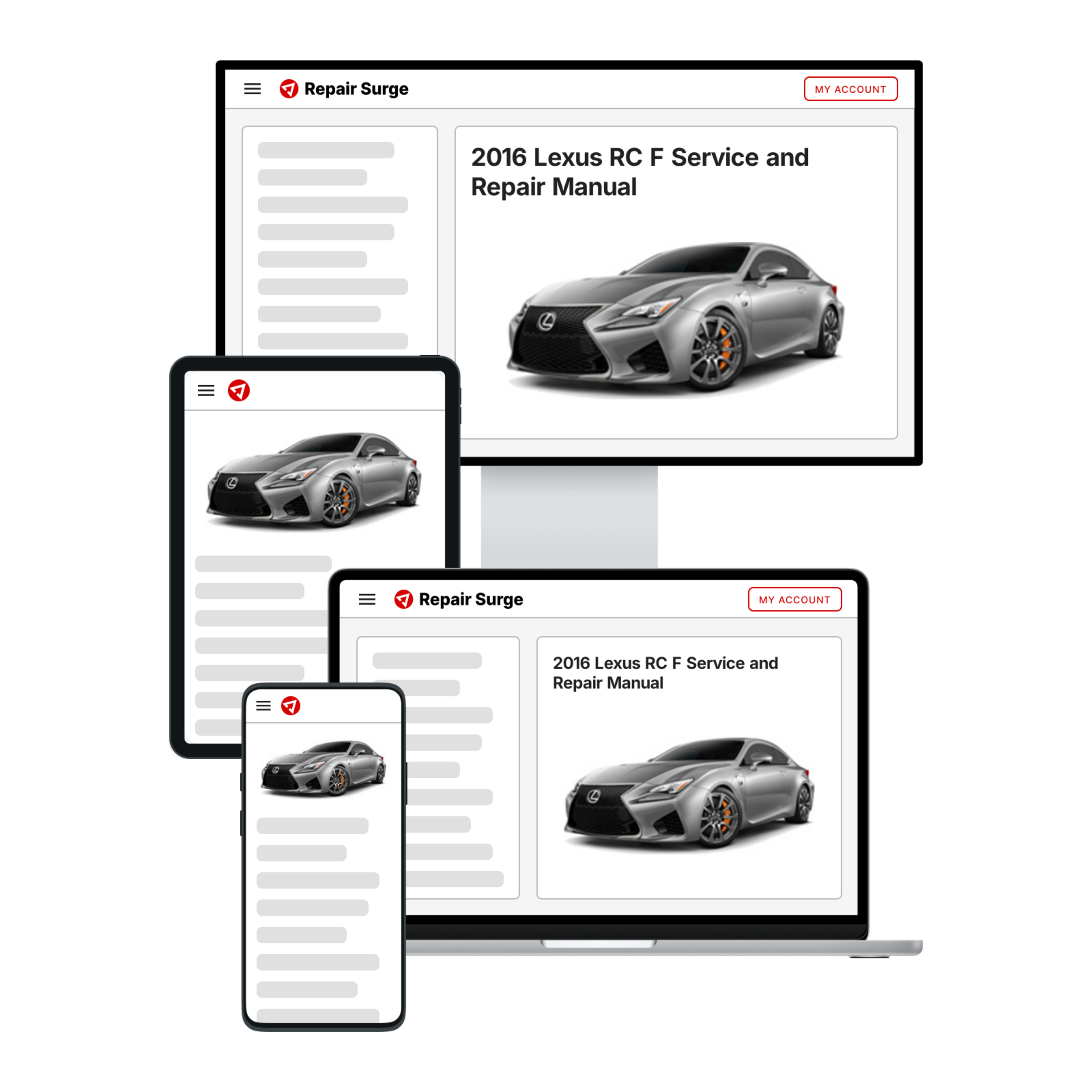 2016 Lexus RC F service and repair manual hero image