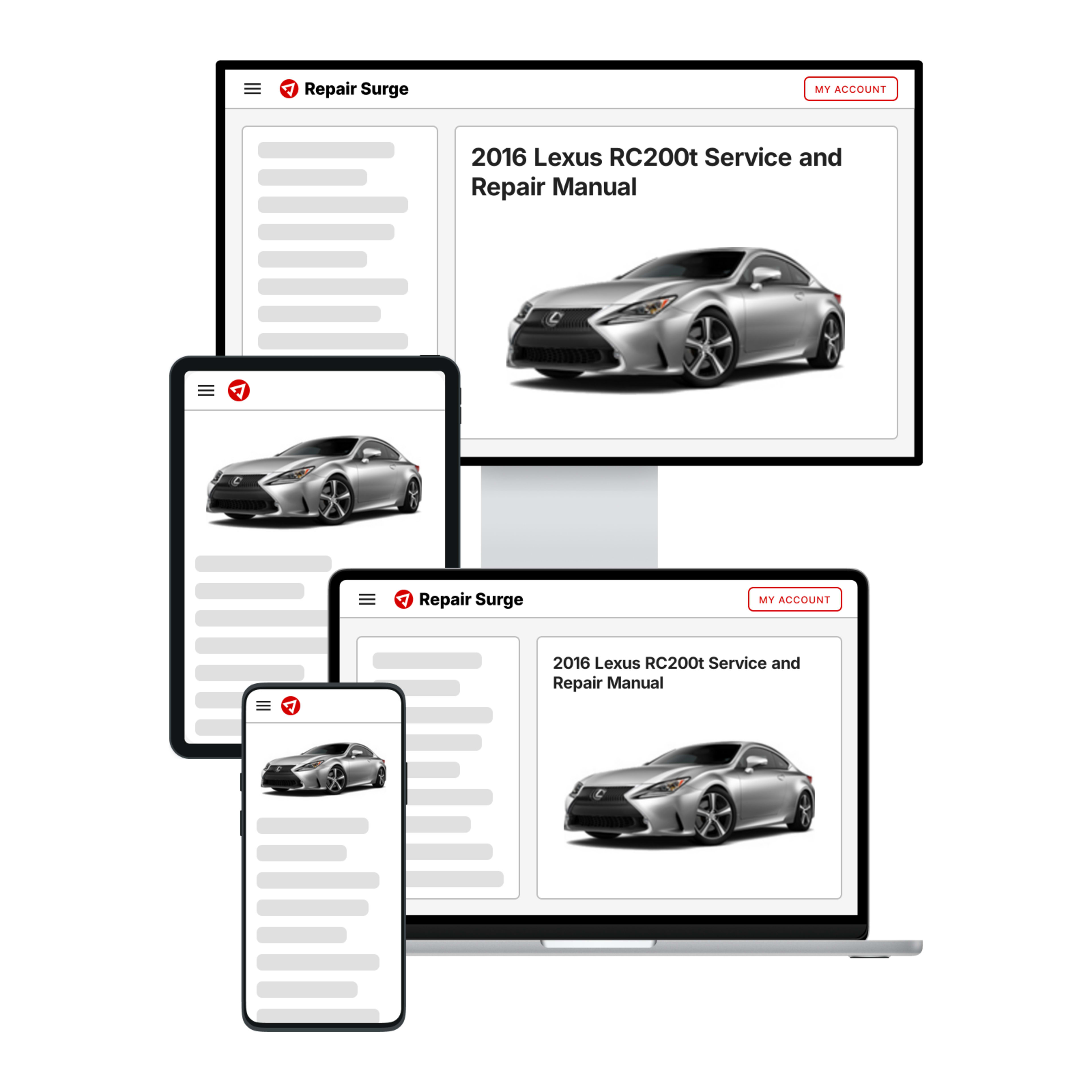 2016 Lexus RC200t service and repair manual hero image