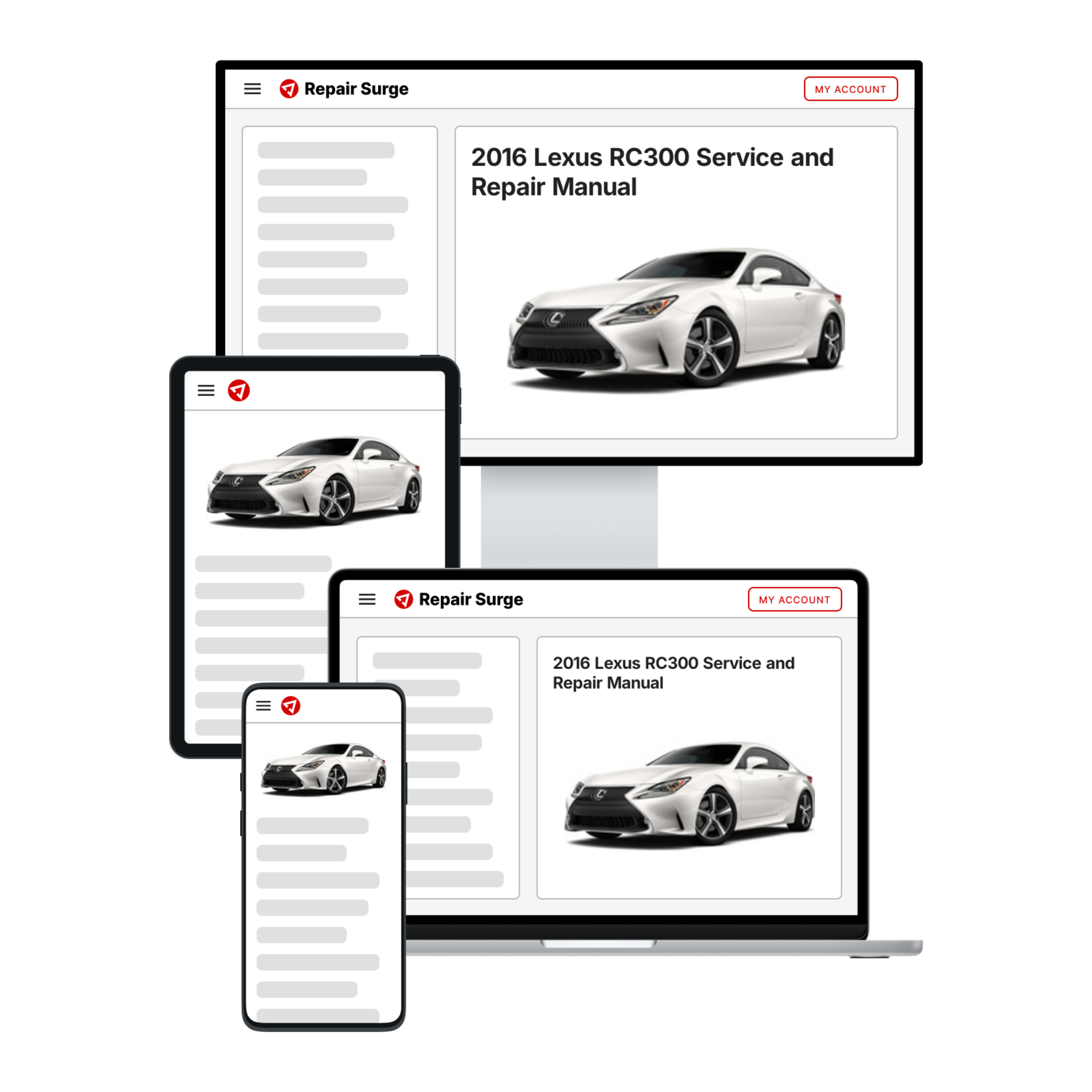 2016 Lexus RC300 service and repair manual hero image
