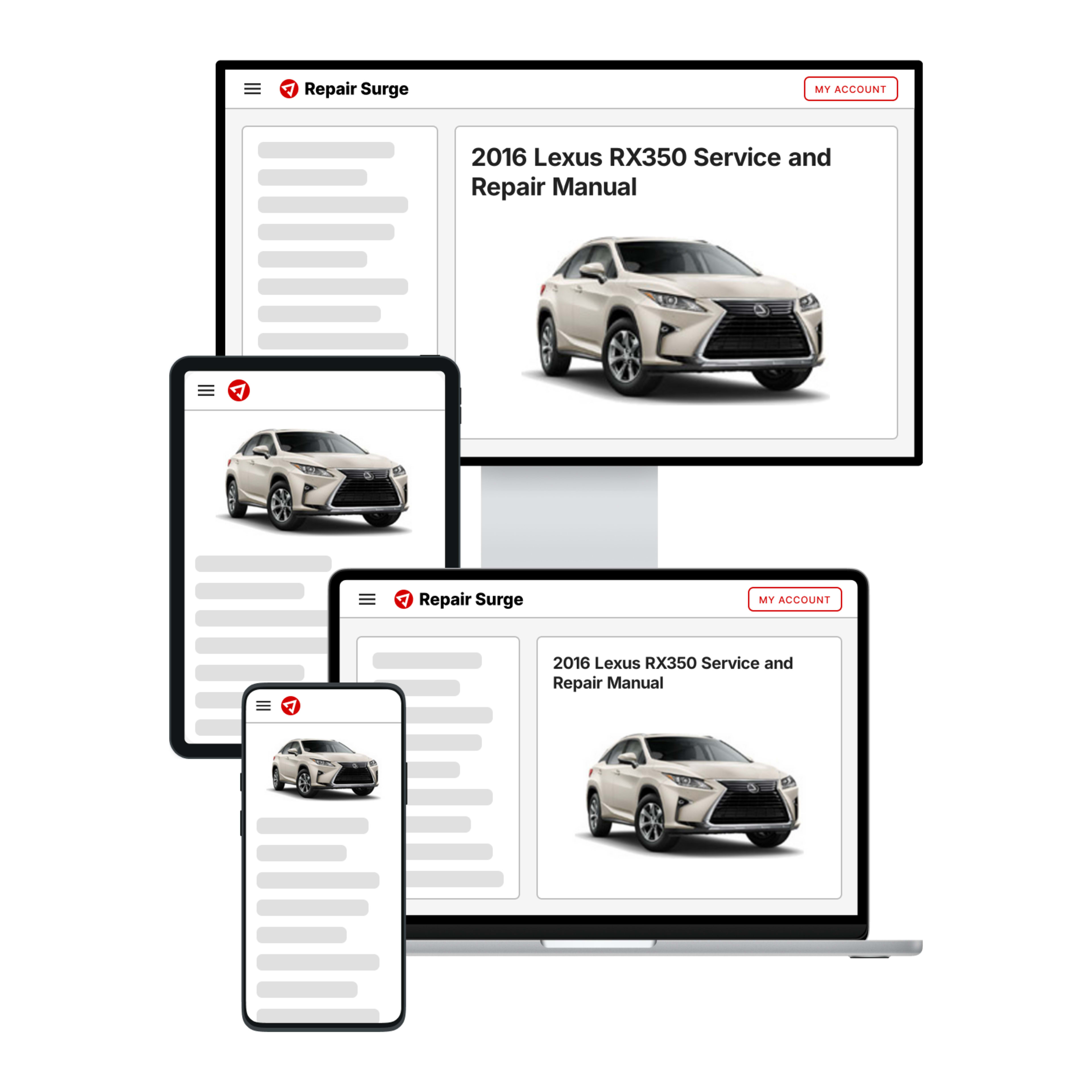 2016 Lexus RX350 service and repair manual hero image