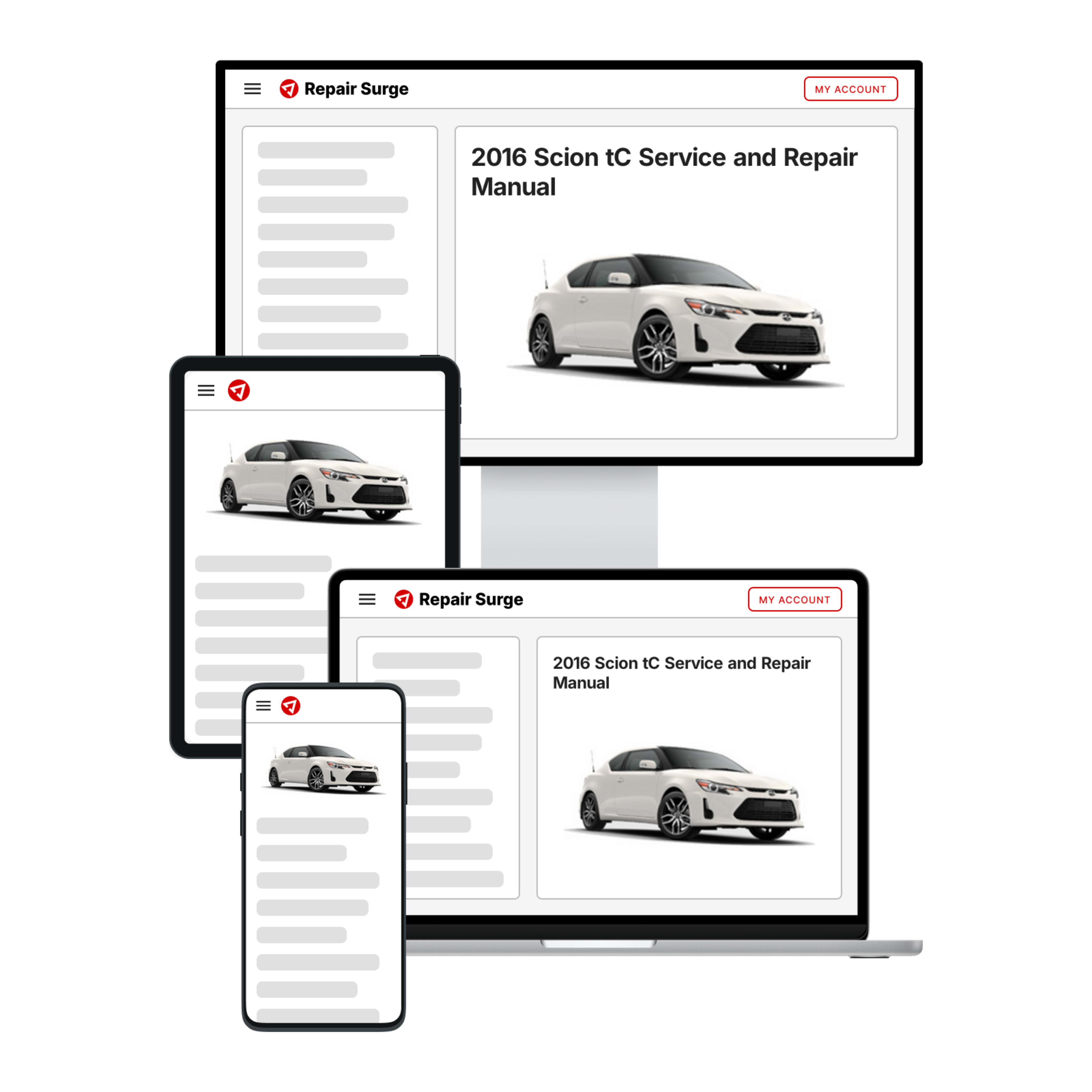 2016 Scion tC service and repair manual hero image