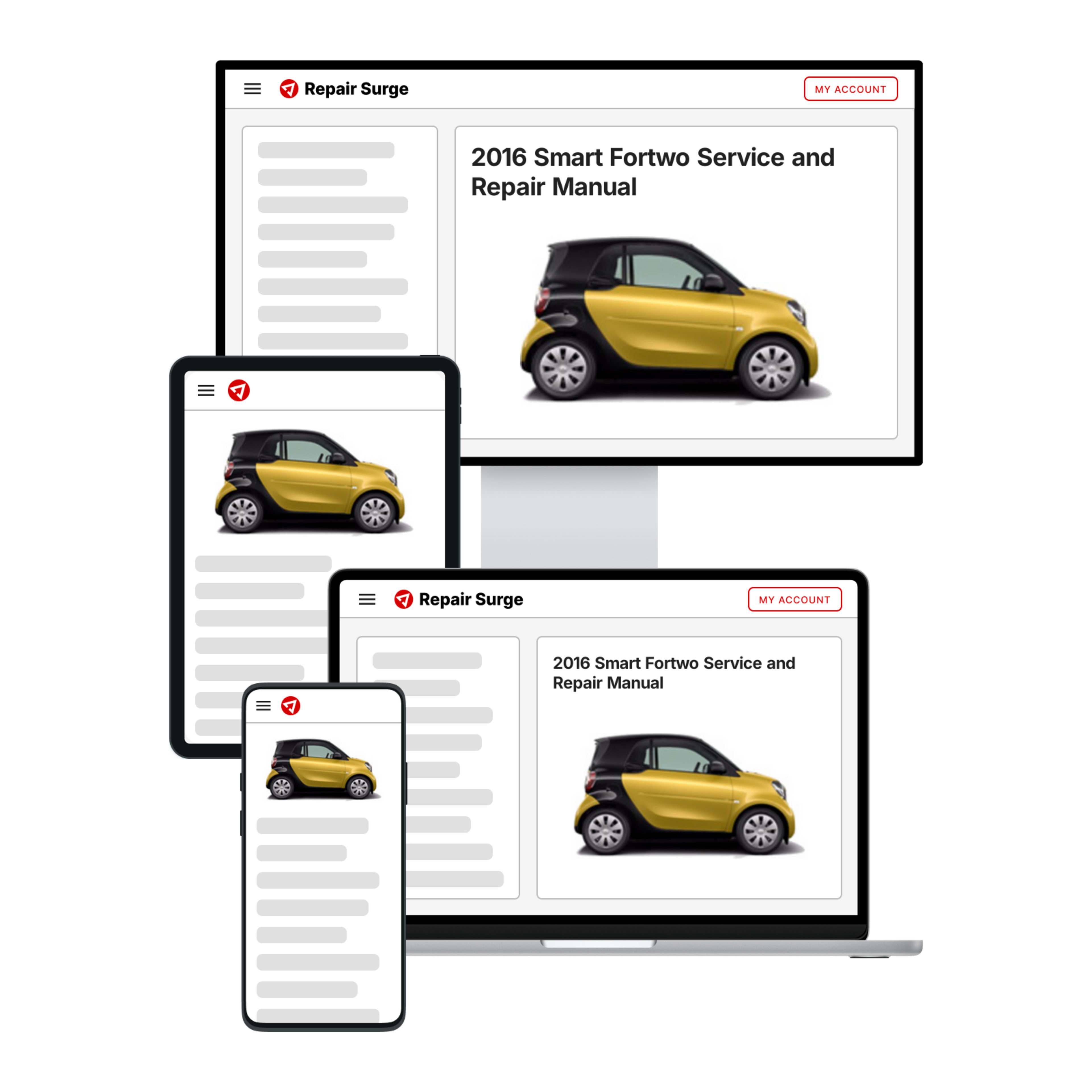 2016 Smart Fortwo service and repair manual hero image