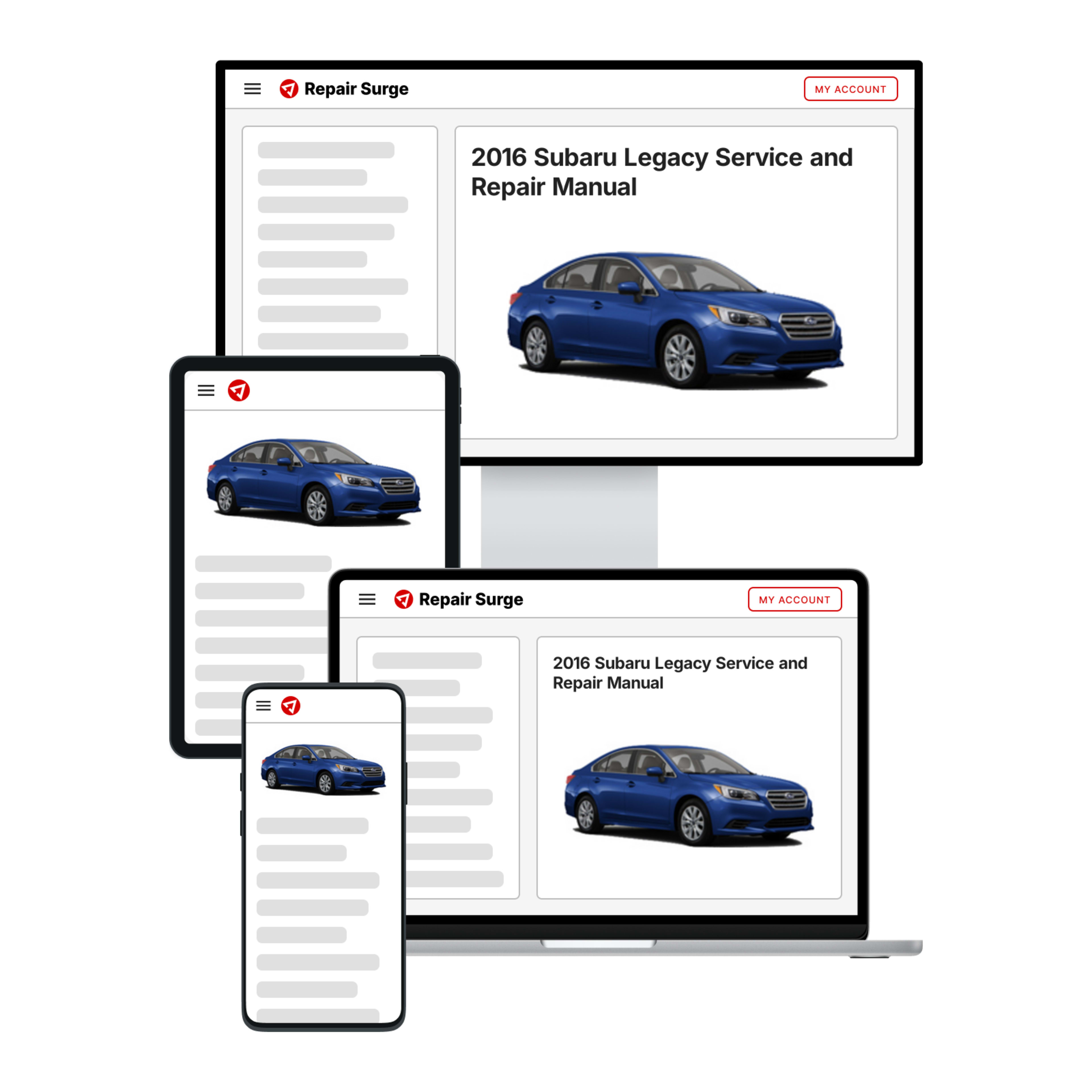 2016 Subaru Legacy service and repair manual hero image