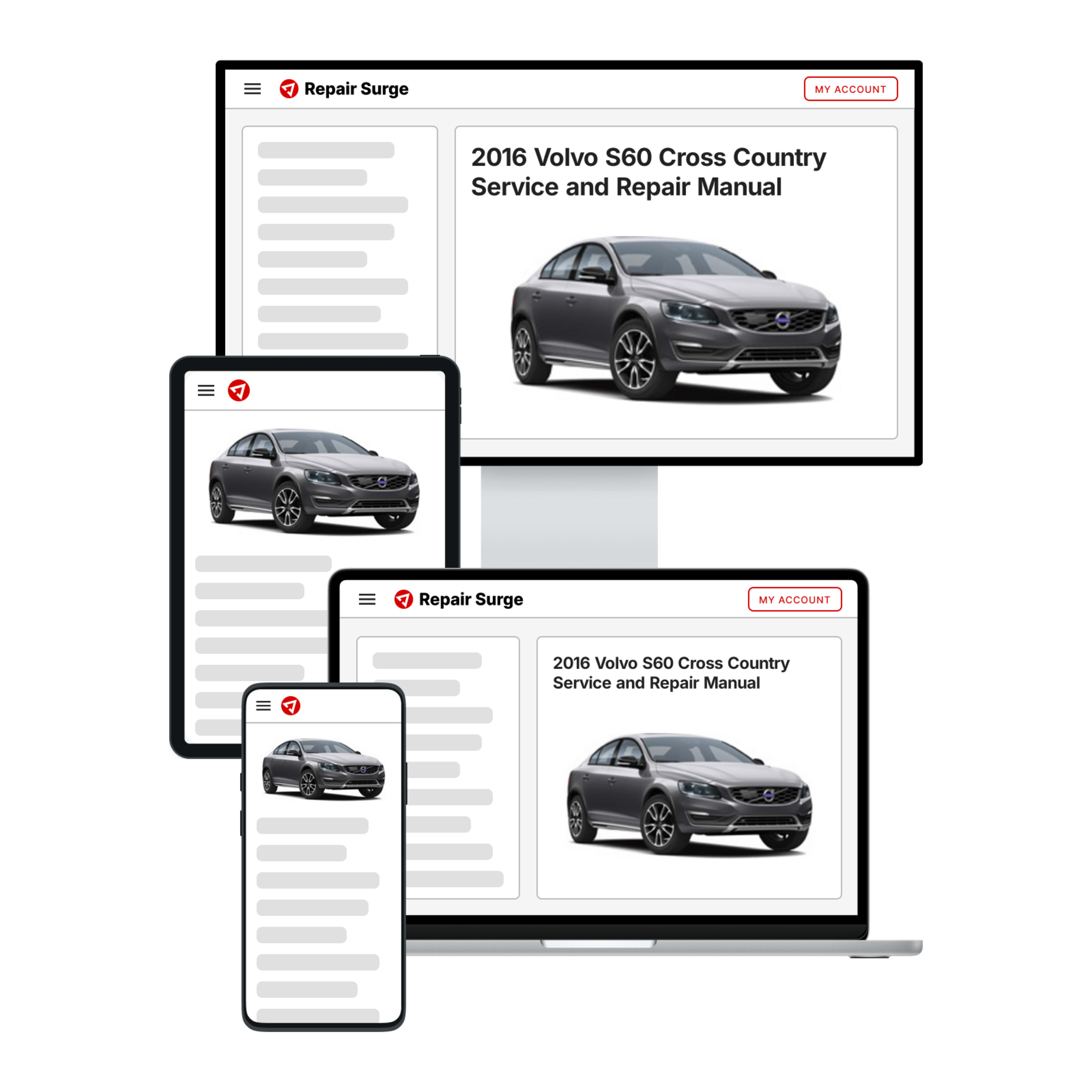2016 Volvo S60 Cross Country service and repair manual hero image