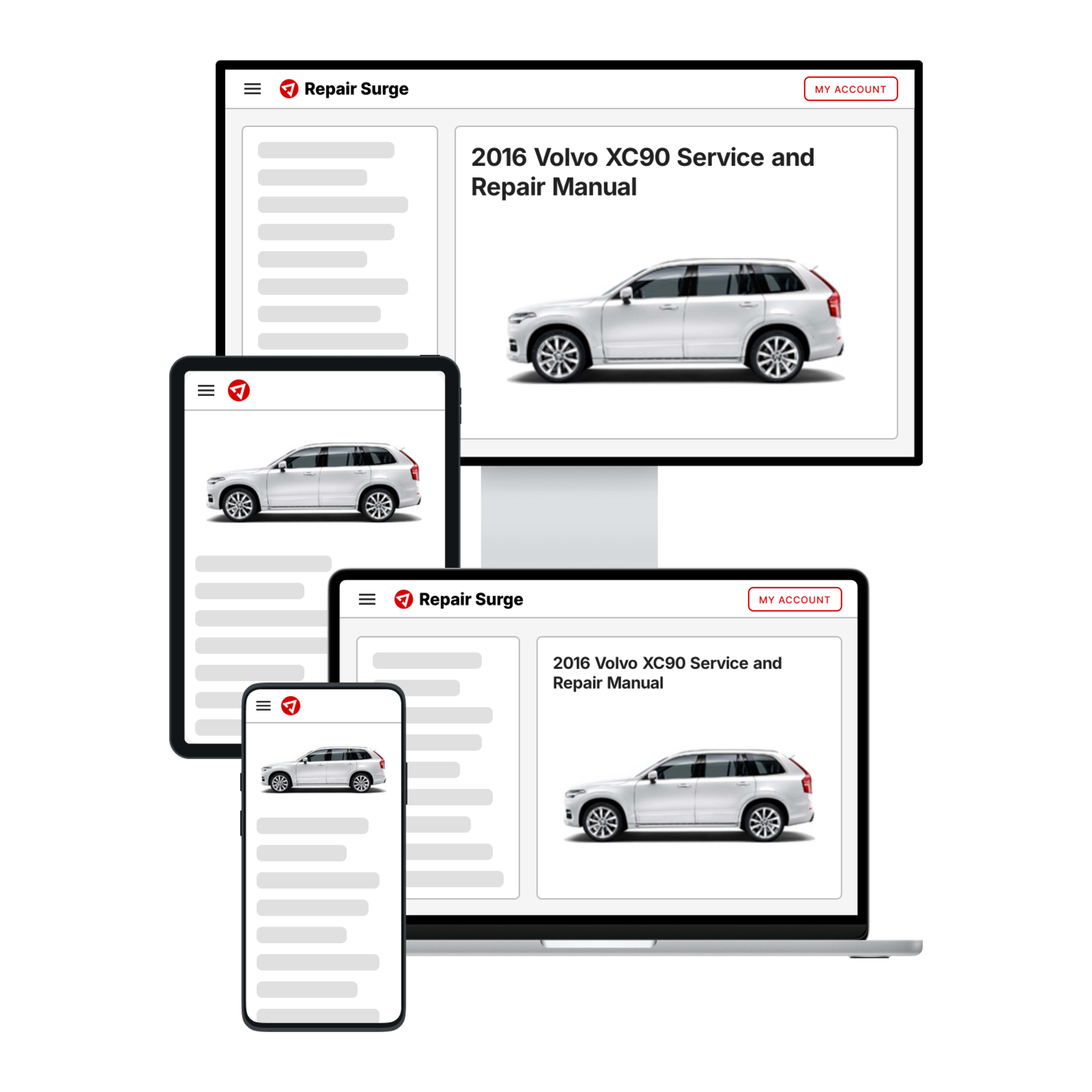 2016 Volvo XC90 service and repair manual hero image