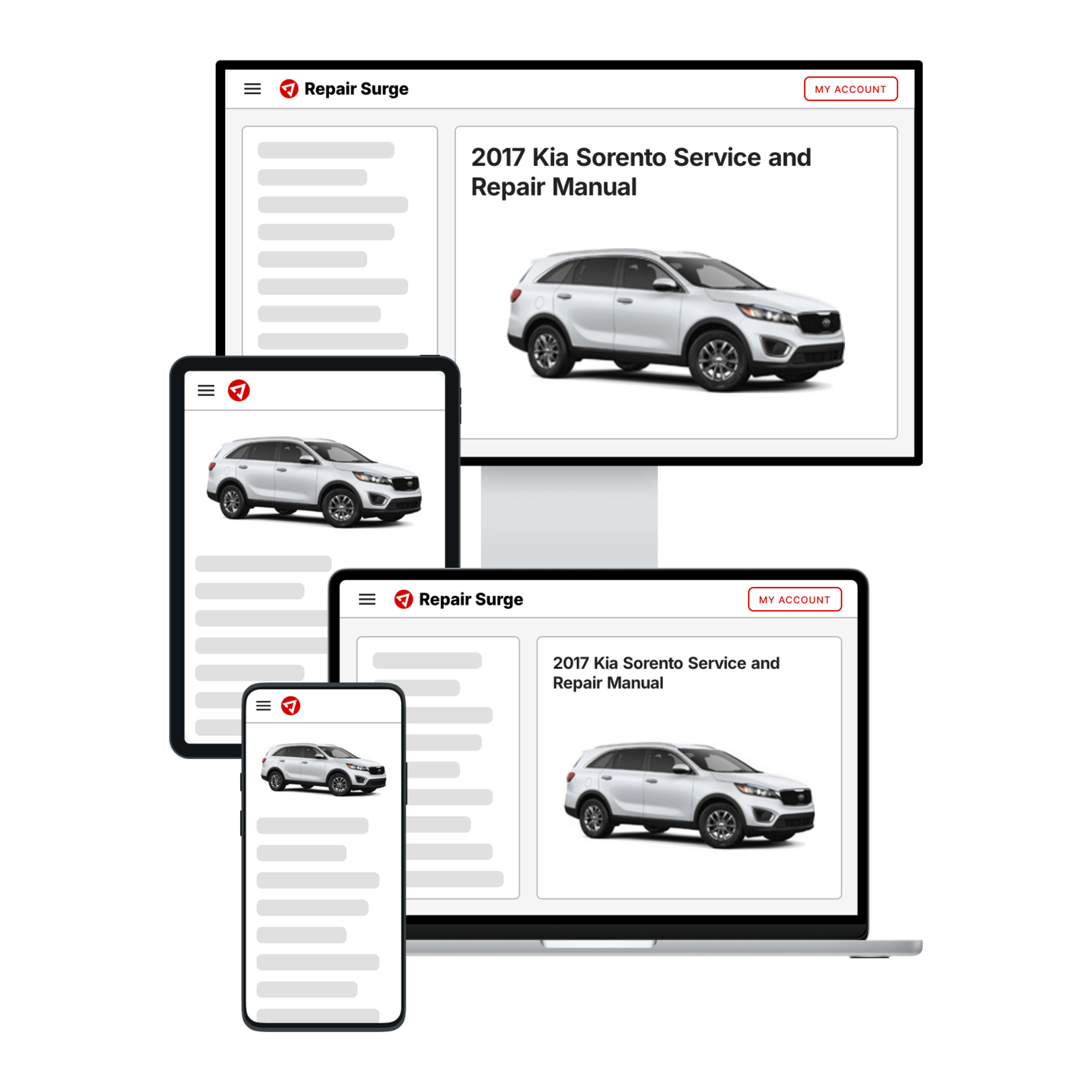 2017 Kia Sorento service and repair manual hero image