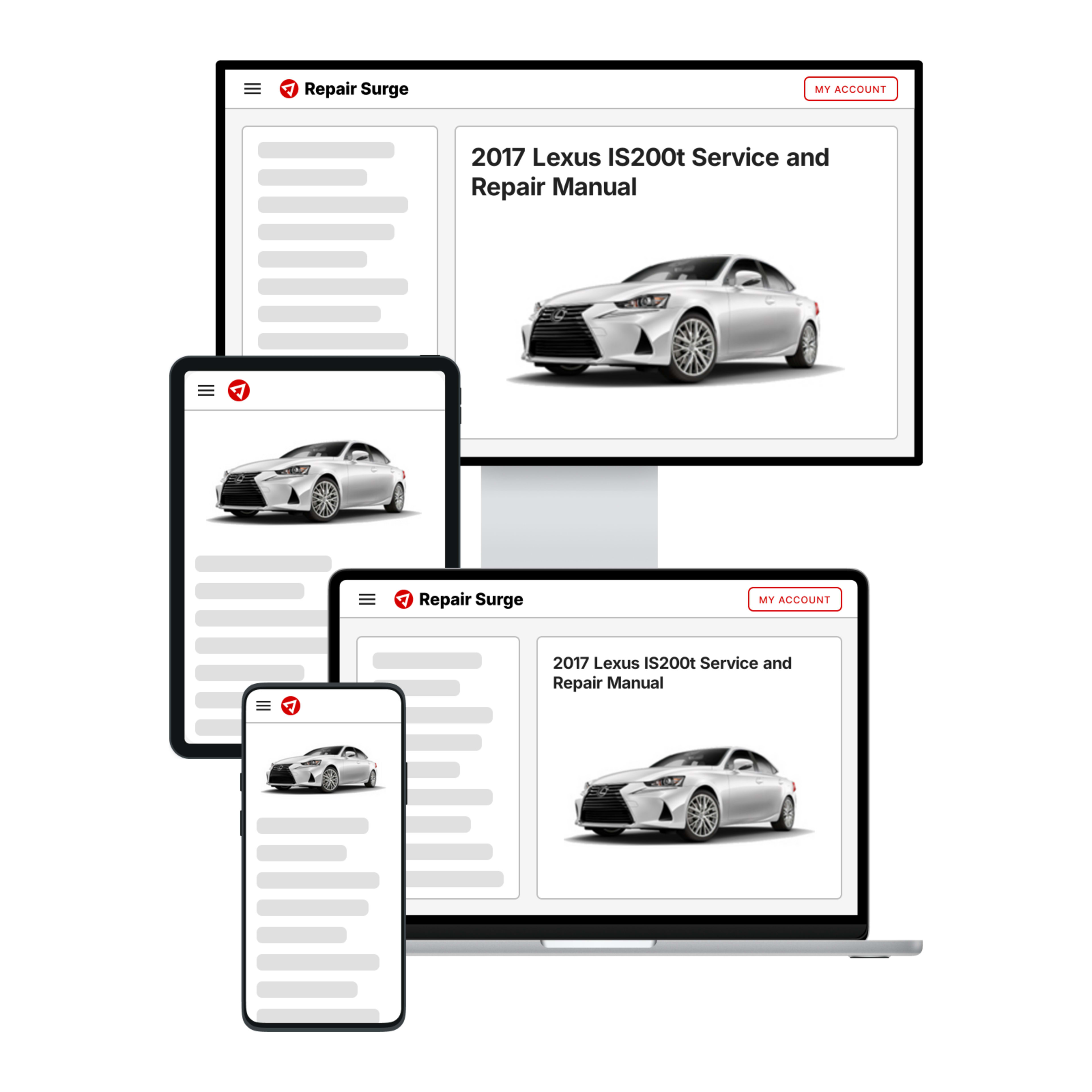 2017 Lexus IS200t service and repair manual hero image