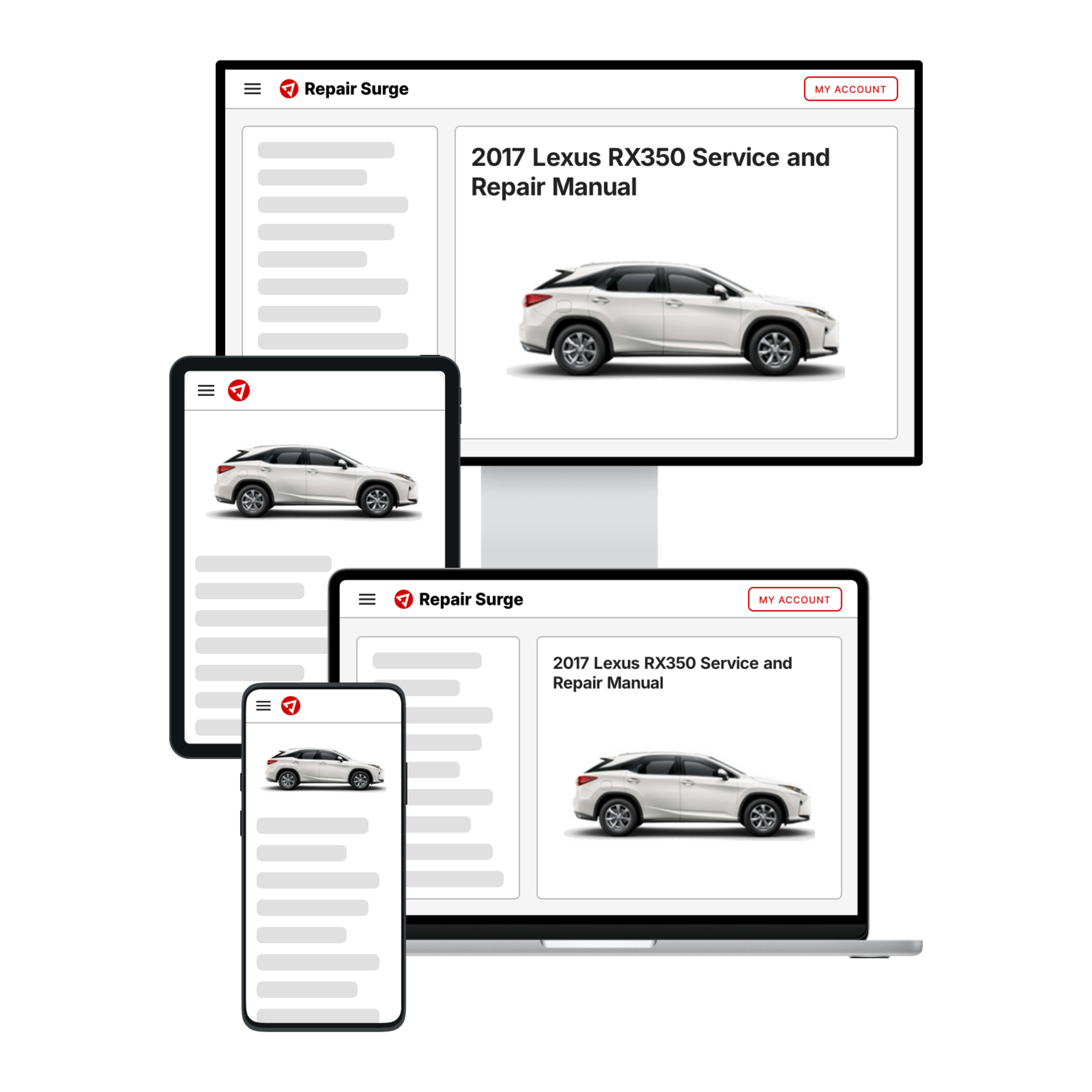 2017 Lexus RX350 service and repair manual hero image