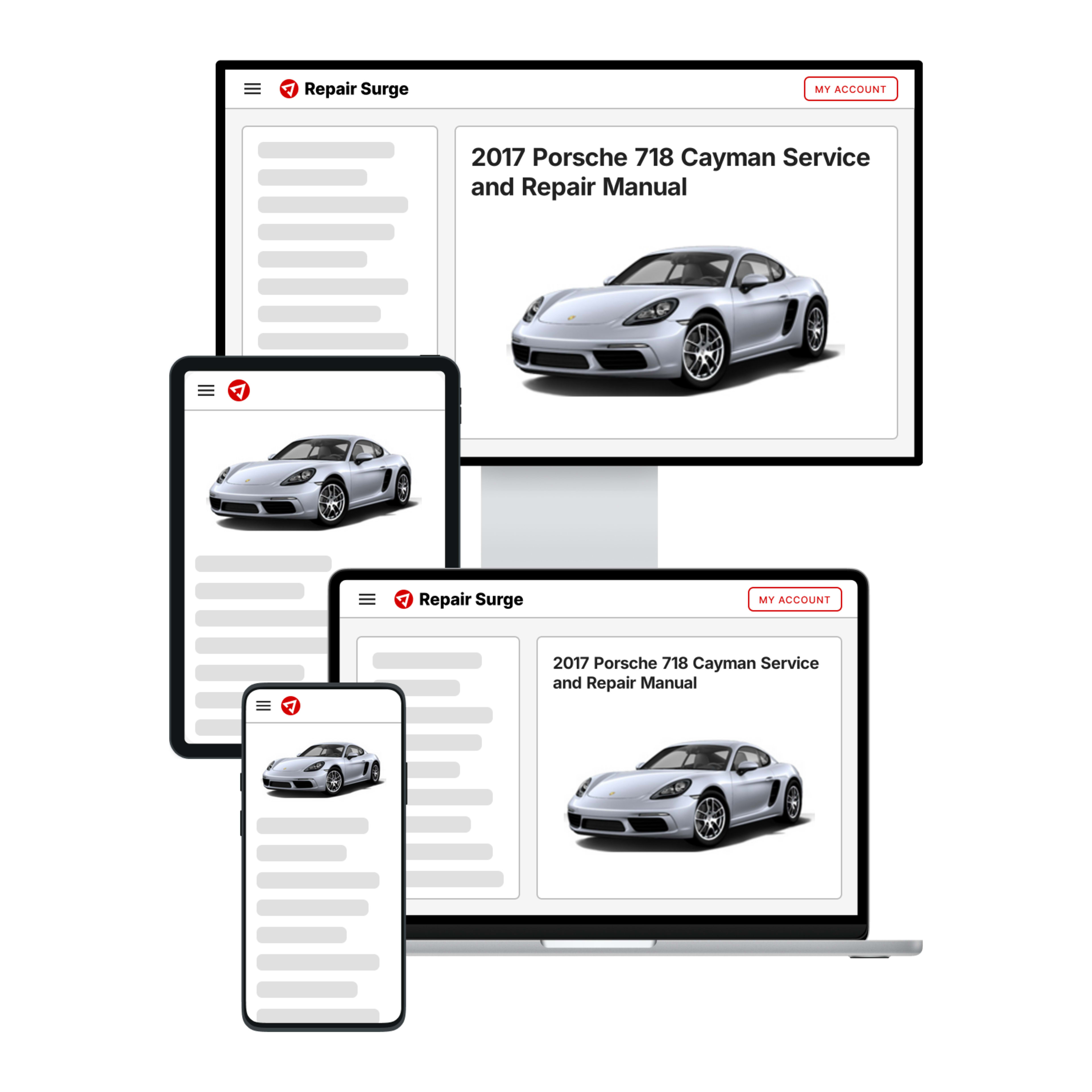 2017 Porsche 718 Cayman service and repair manual hero image