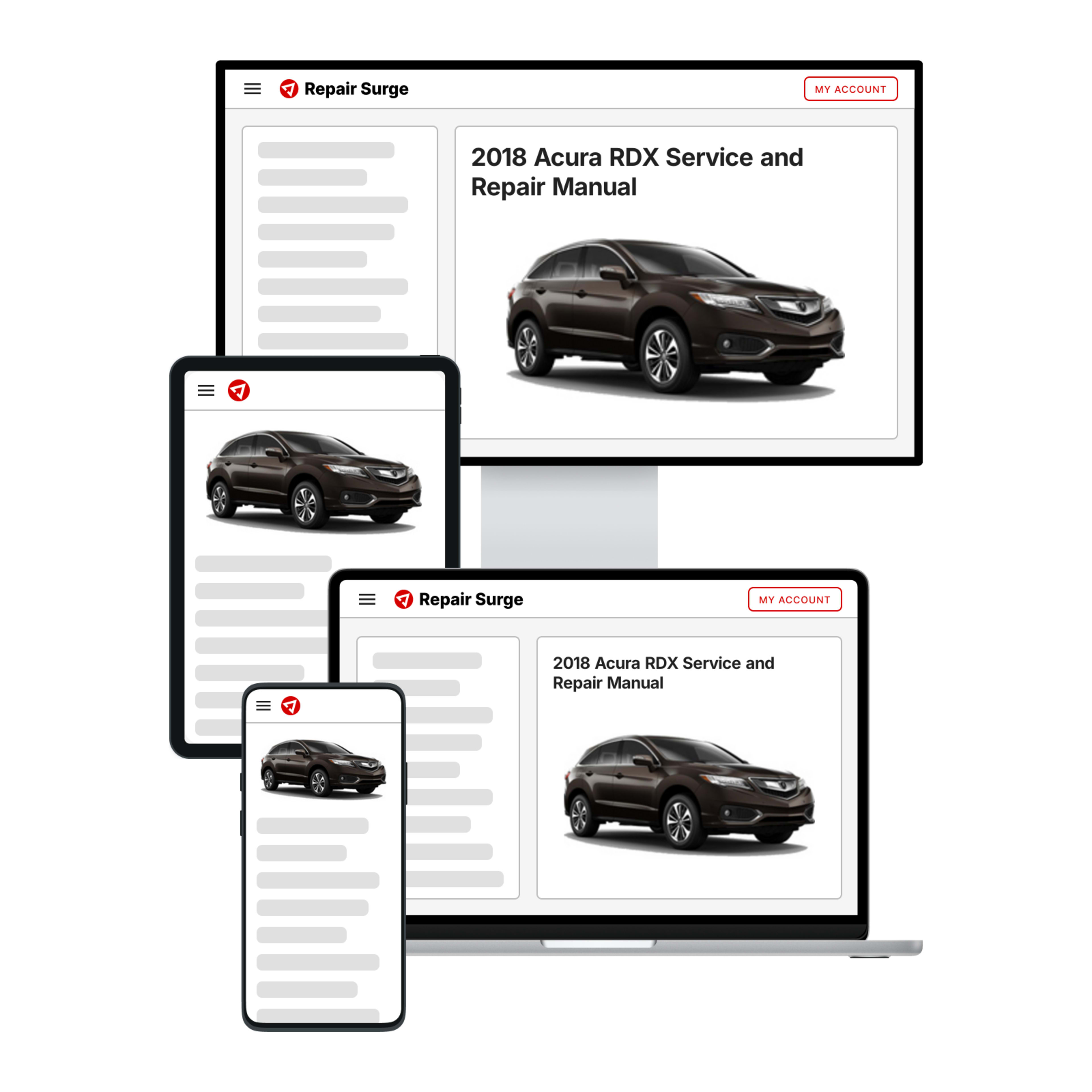 2018 Acura RDX service and repair manual hero image