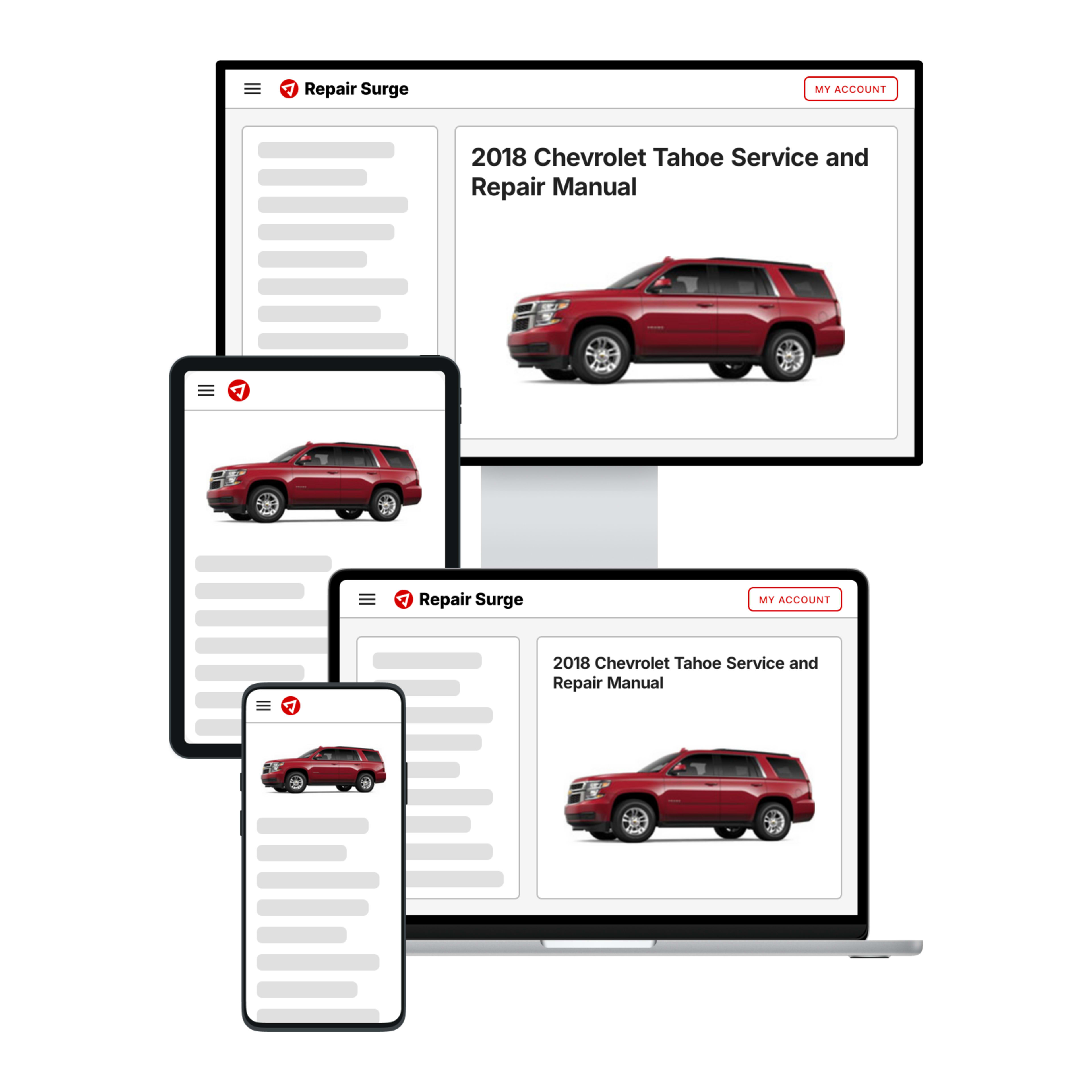 2018 Chevrolet Tahoe service and repair manual hero image