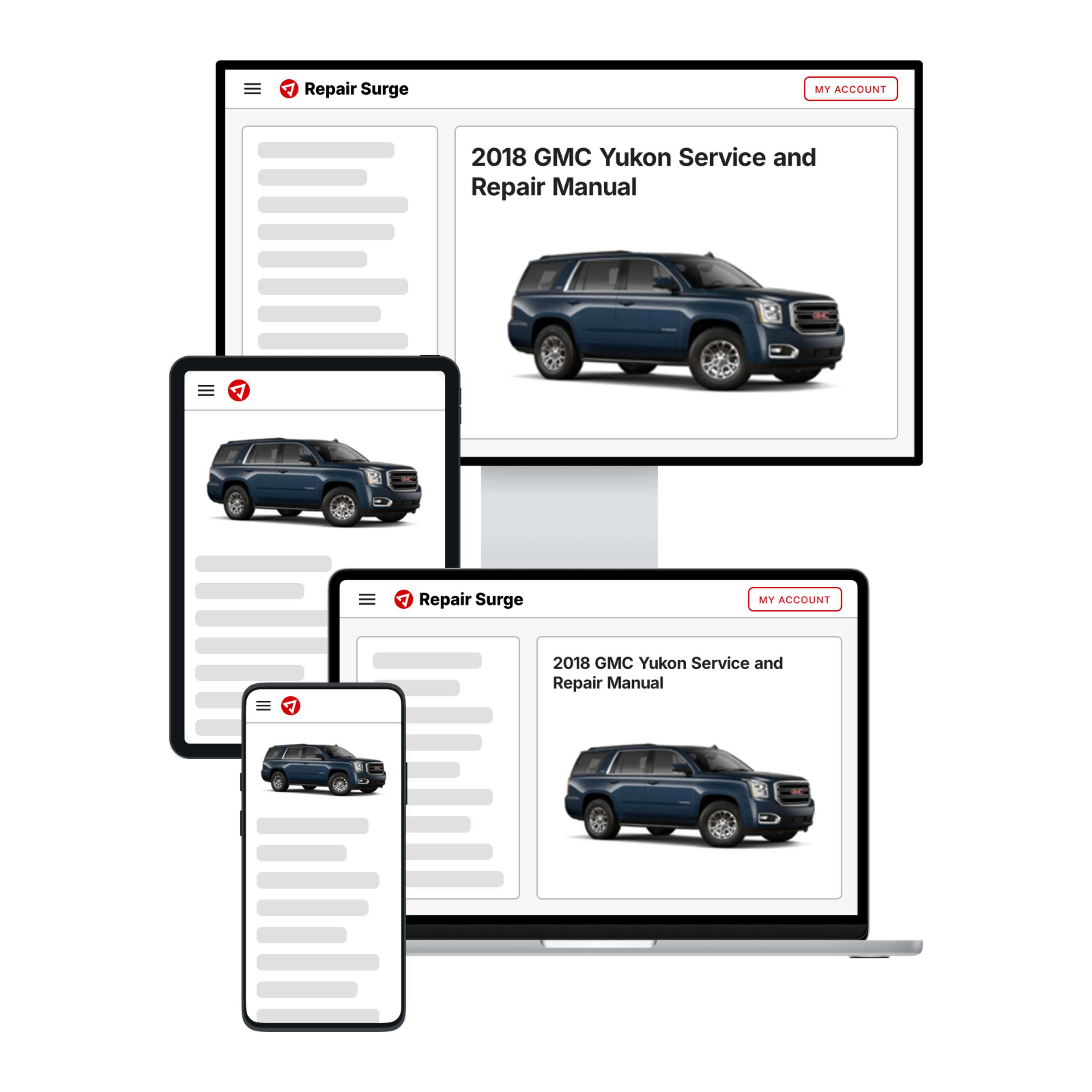 2018 GMC Yukon service and repair manual hero image