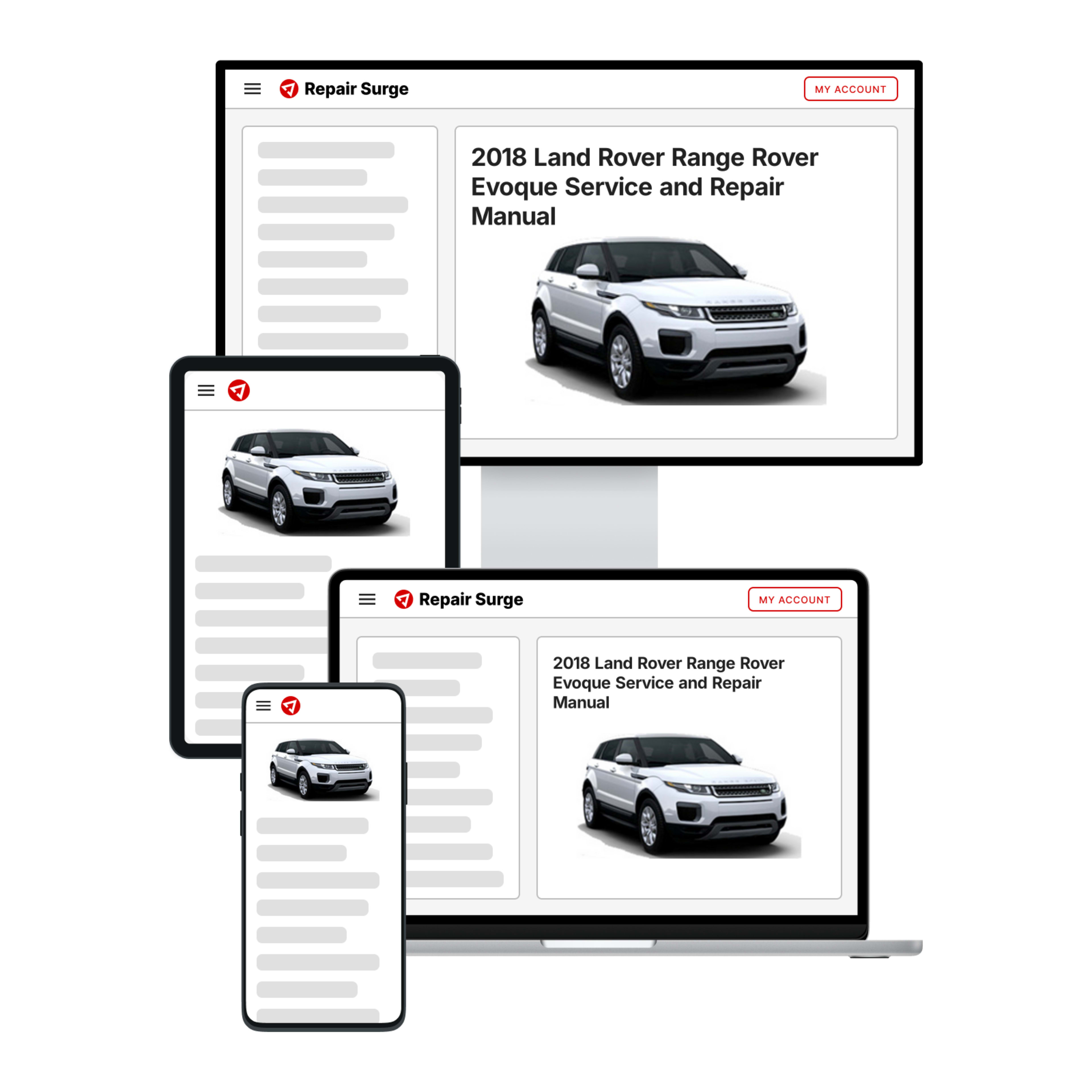 2018 Land Rover Range Rover Evoque service and repair manual hero image