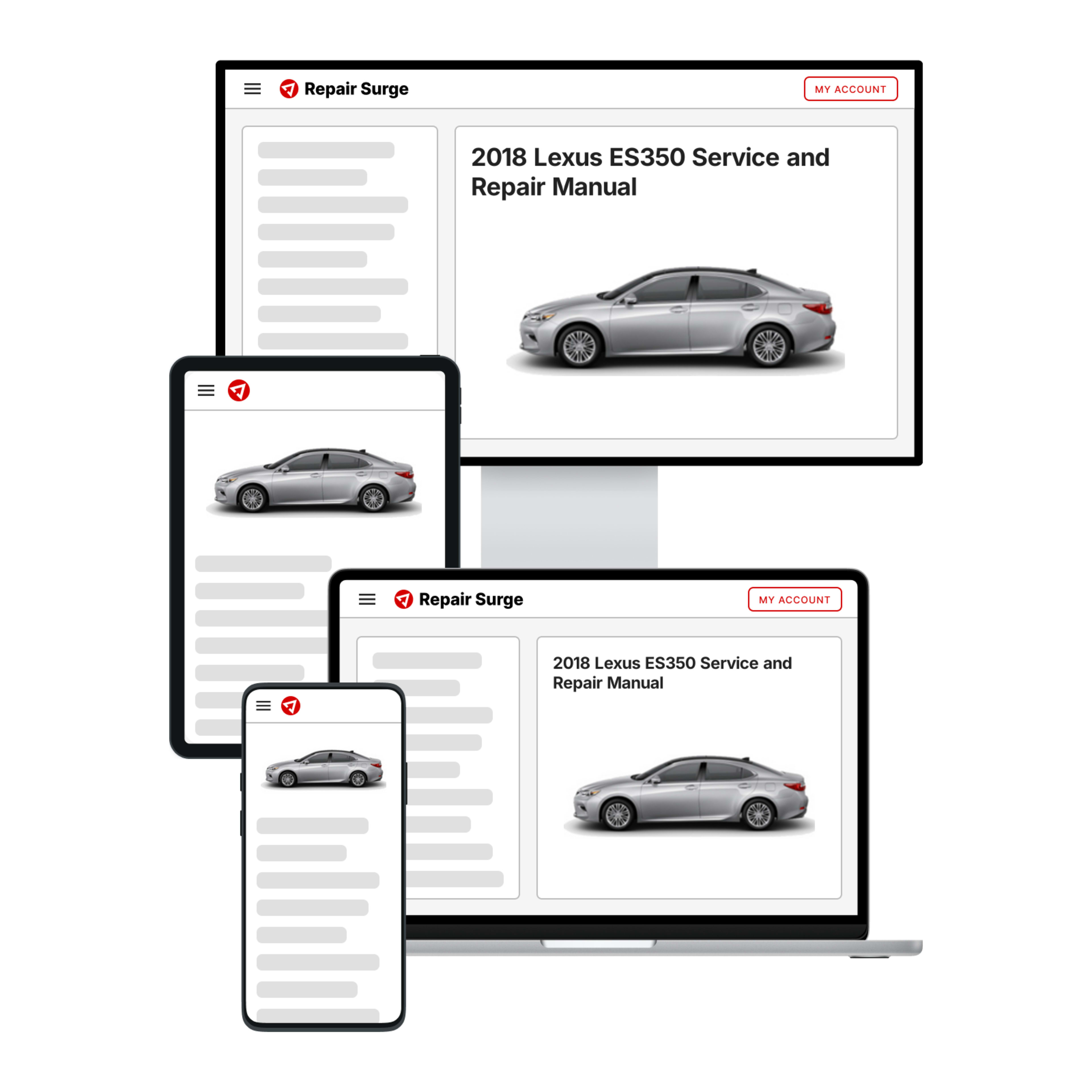 2018 Lexus ES350 service and repair manual hero image
