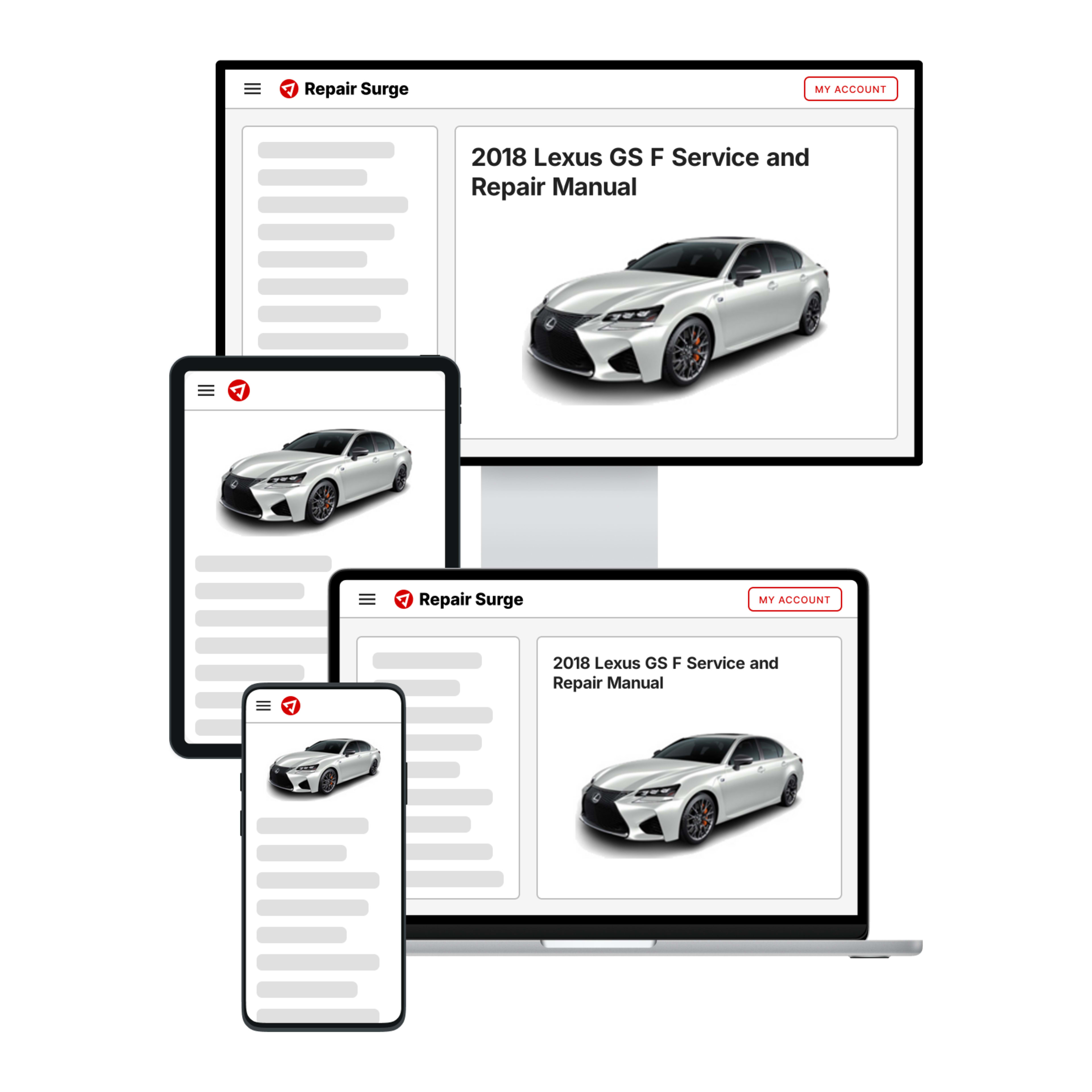 2018 Lexus GS F service and repair manual hero image