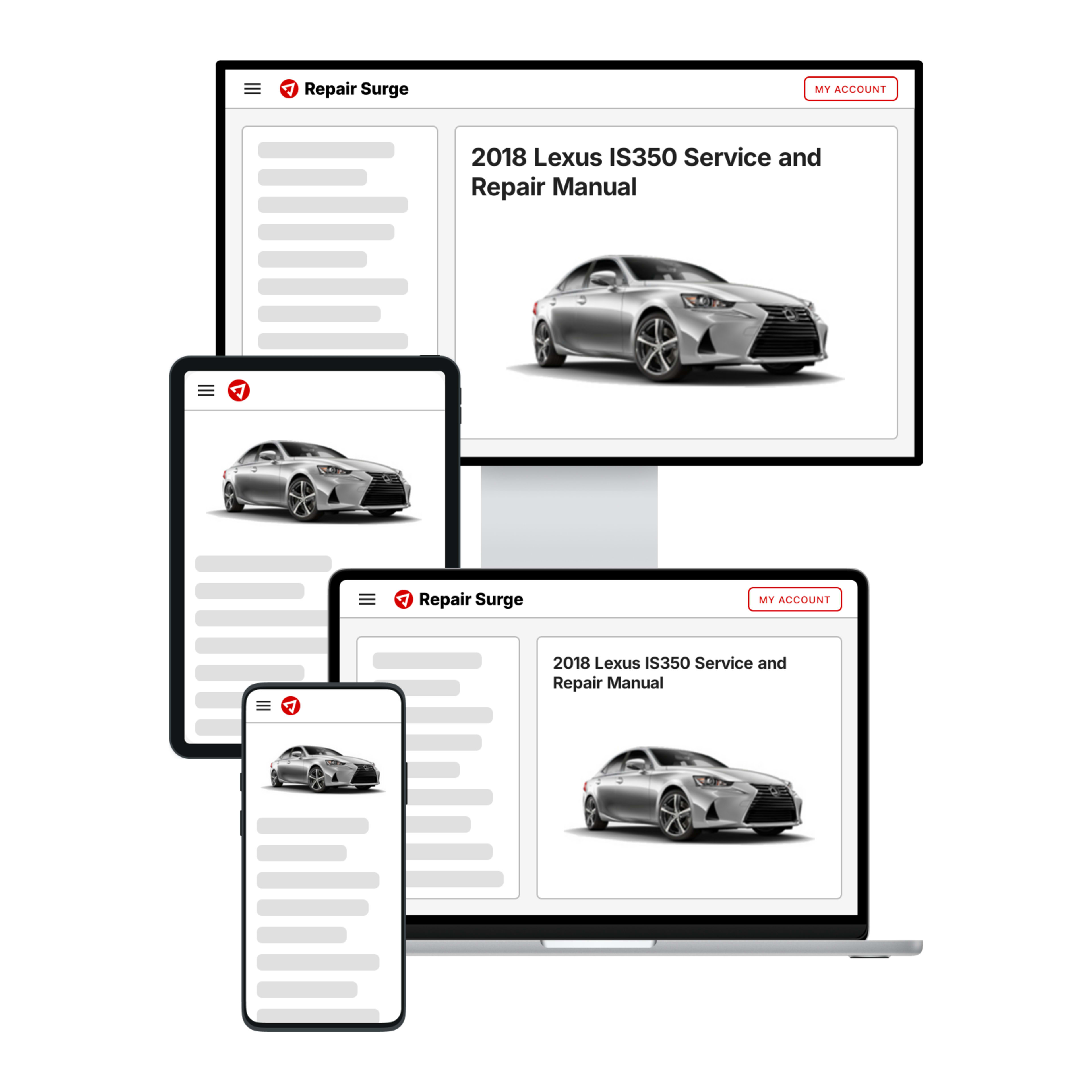 2018 Lexus IS350 service and repair manual hero image