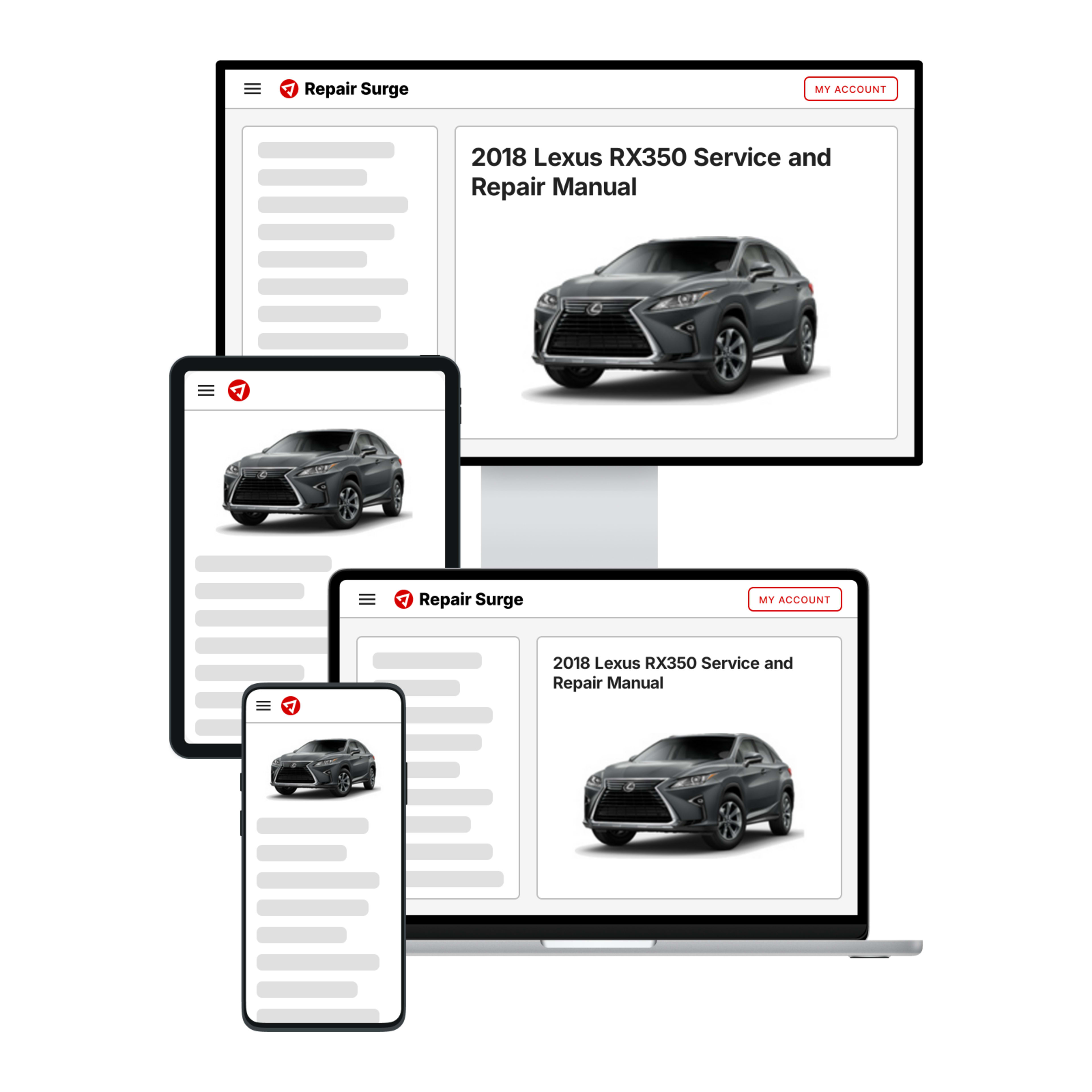 2018 Lexus RX350 service and repair manual hero image