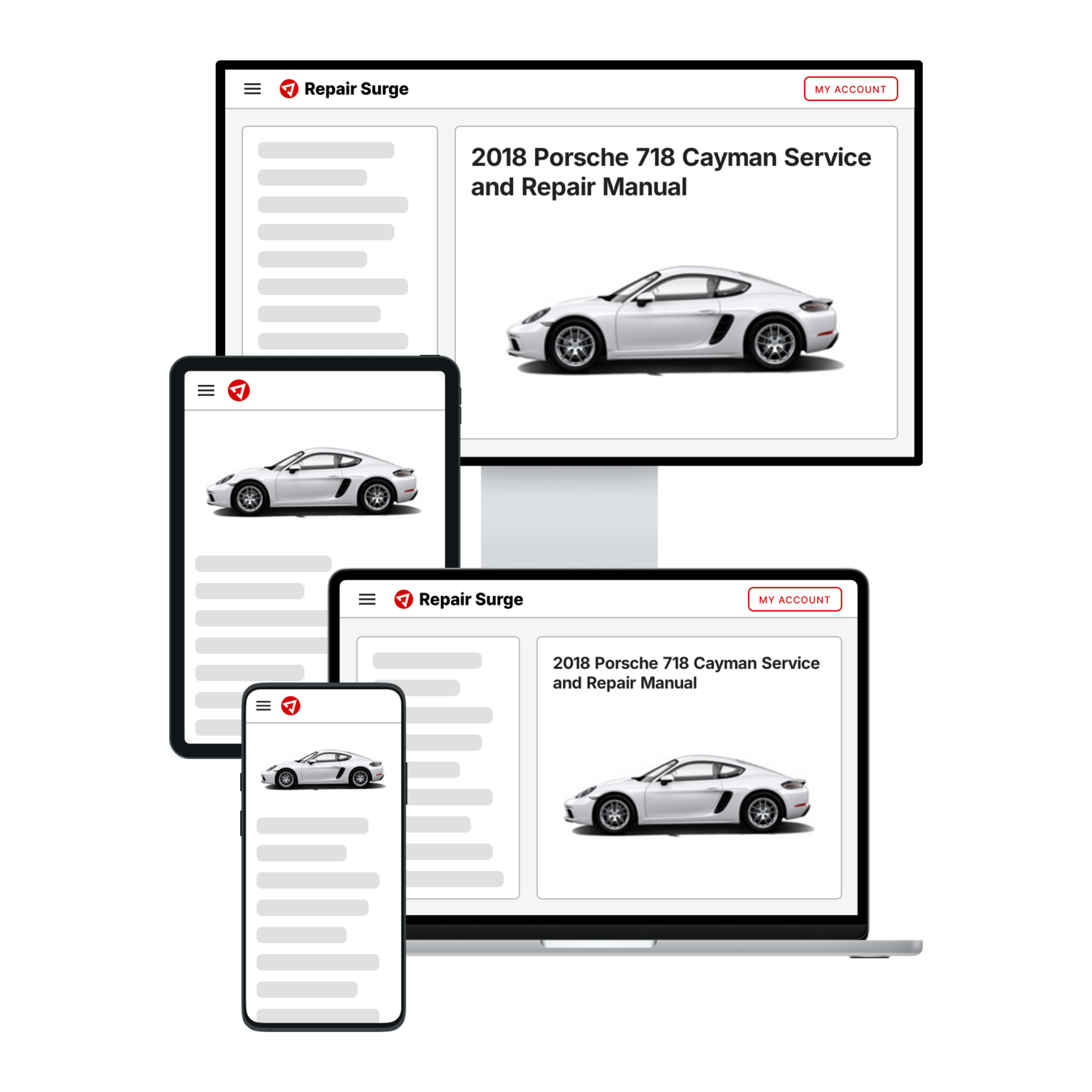 2018 Porsche 718 Cayman service and repair manual hero image