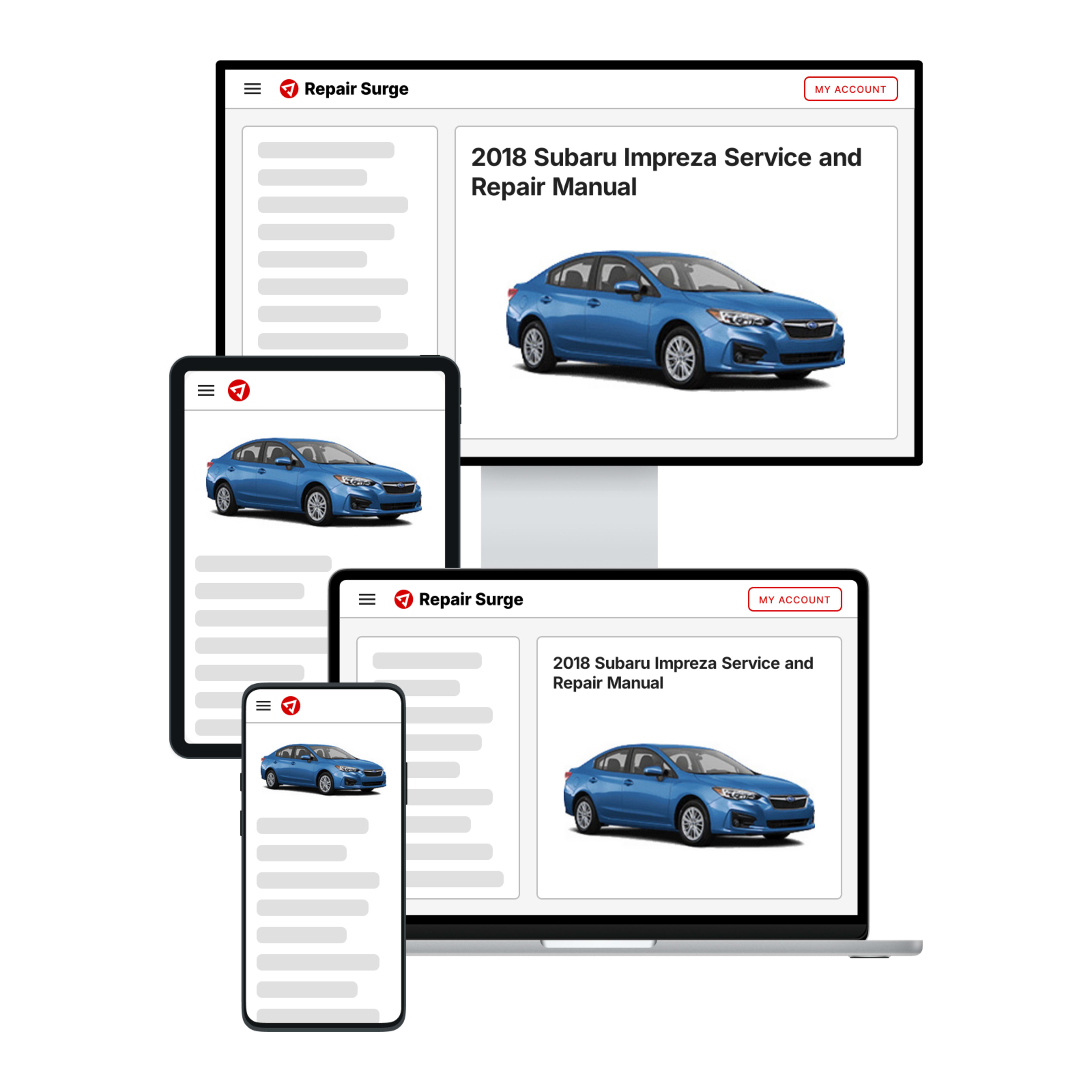 2018 Subaru Impreza service and repair manual hero image