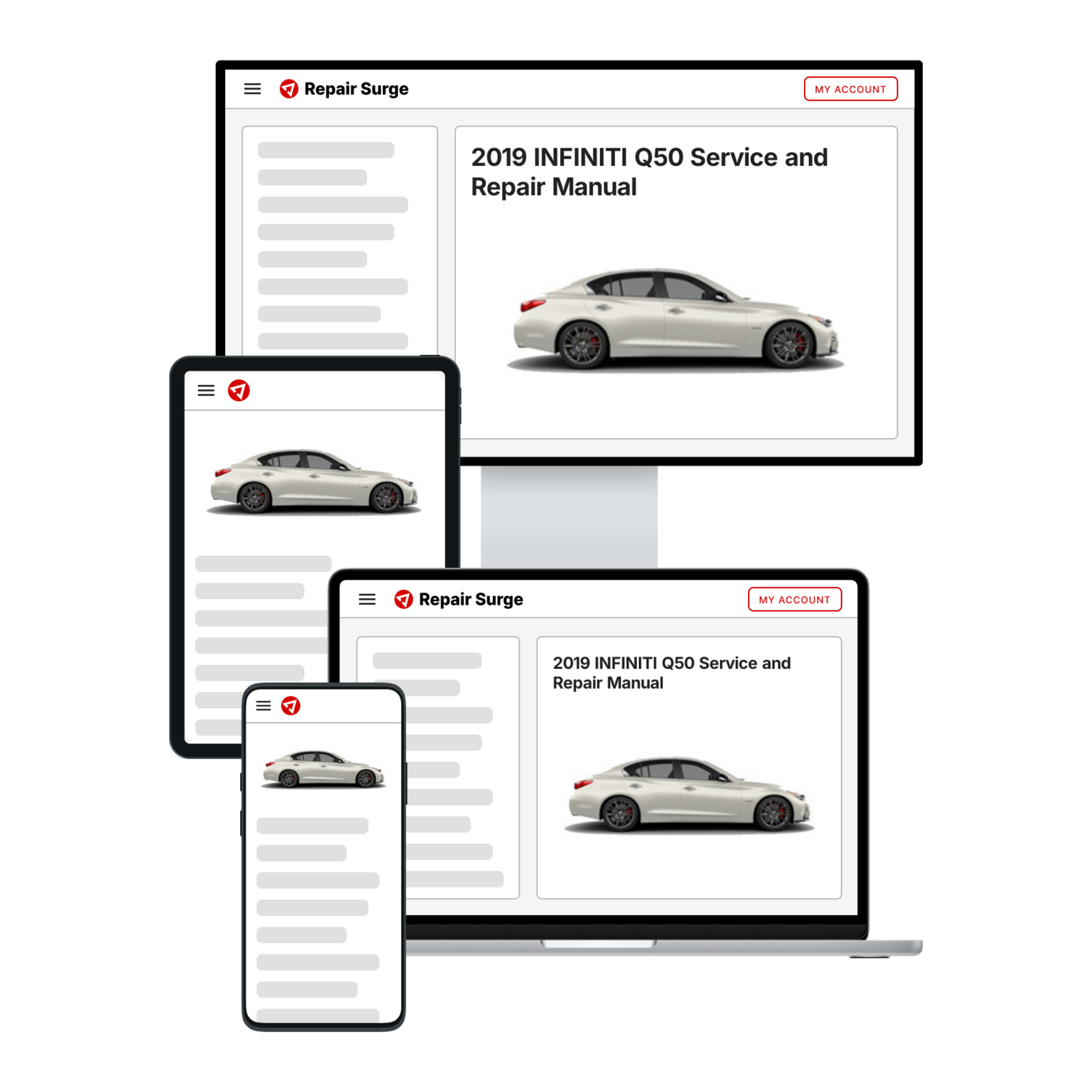 2019 INFINITI Q50 service and repair manual hero image