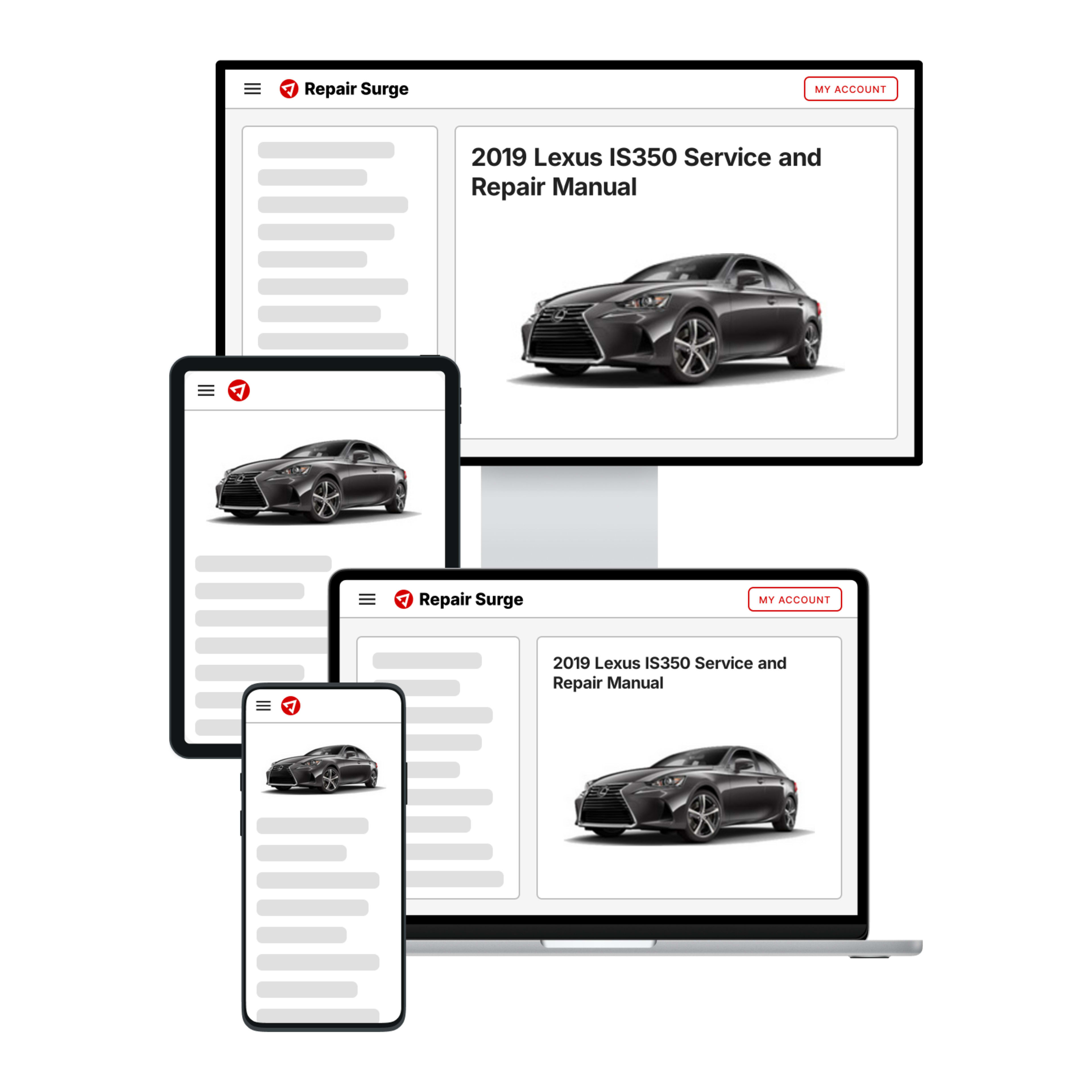 2019 Lexus IS350 service and repair manual hero image
