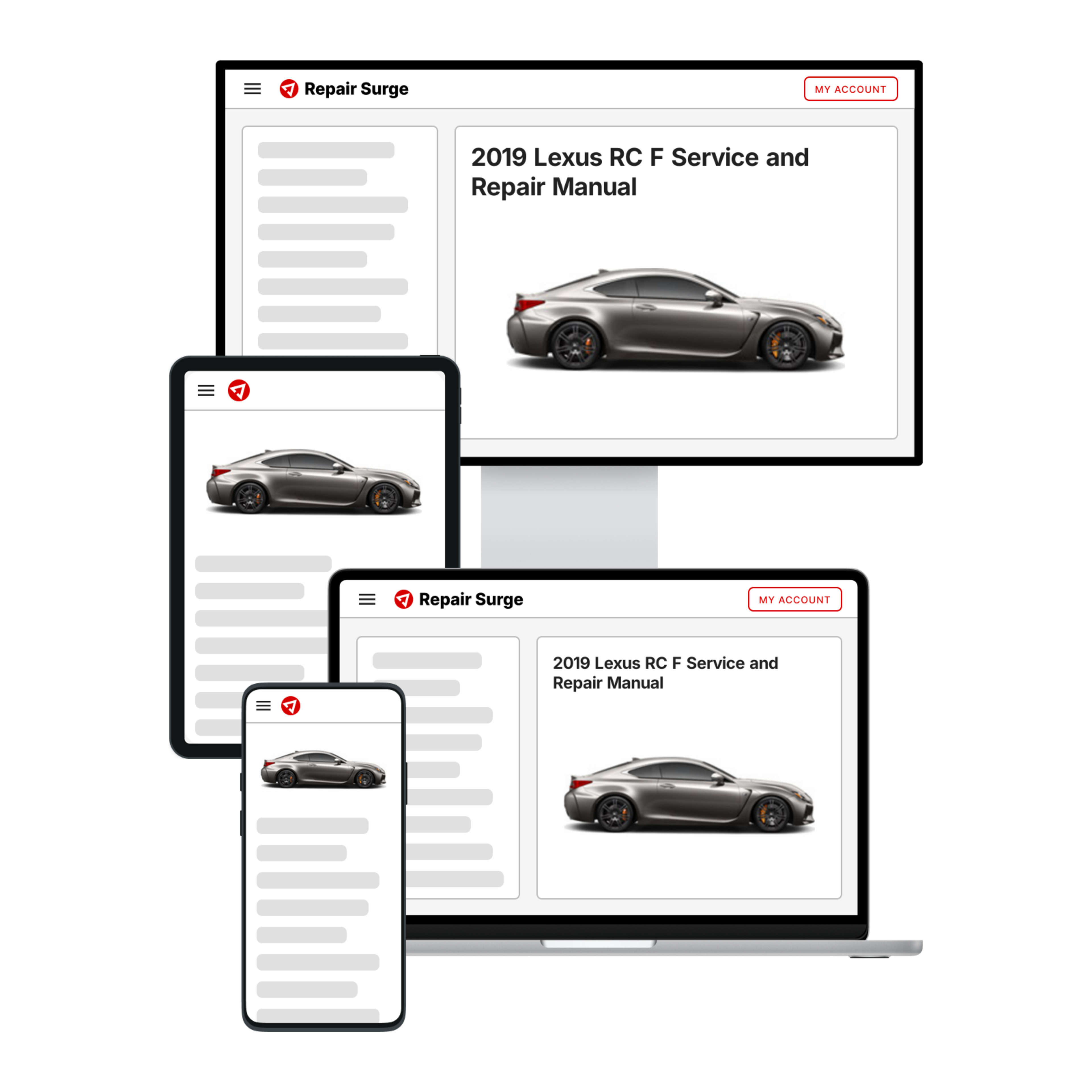 2019 Lexus RC F service and repair manual hero image