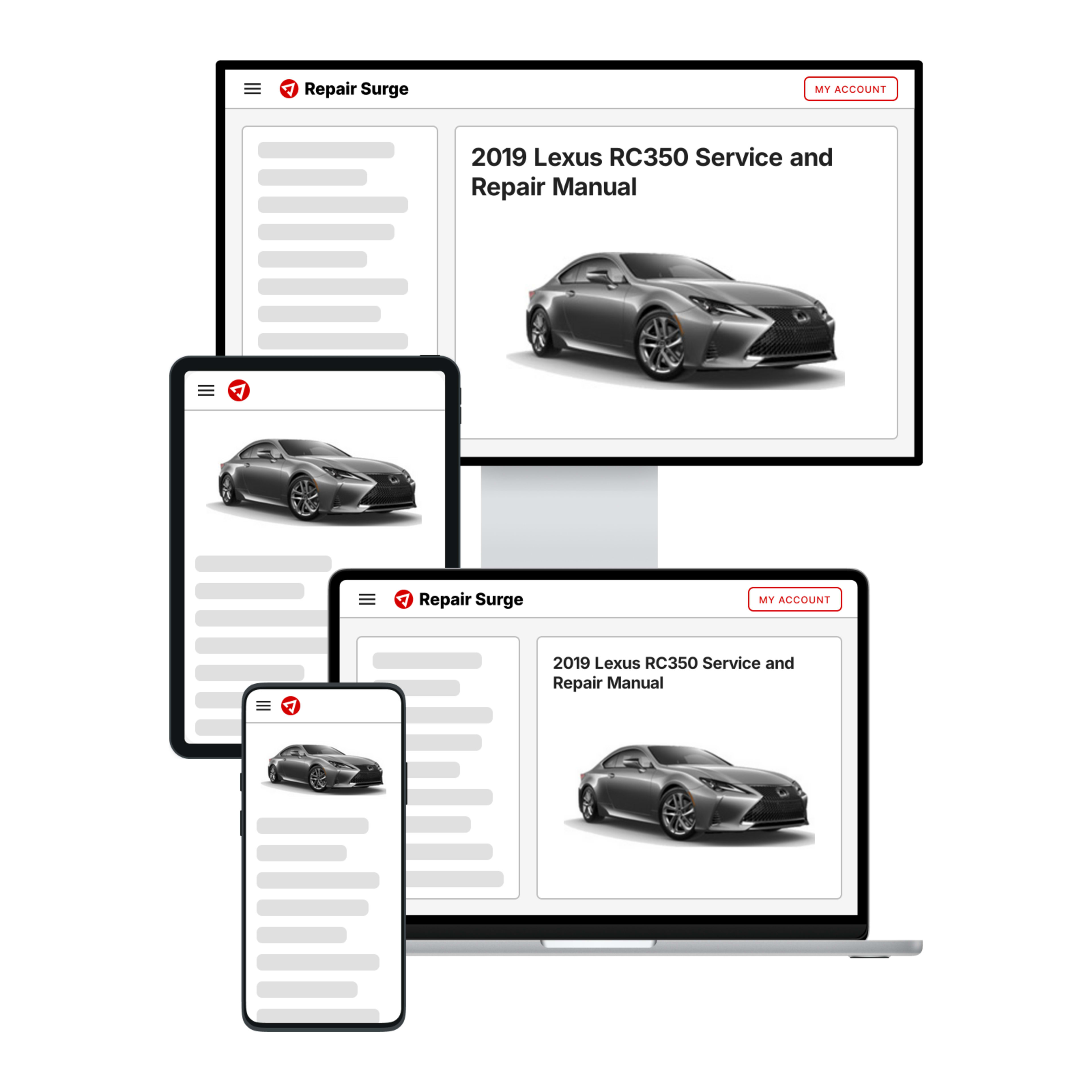 2019 Lexus RC350 service and repair manual hero image