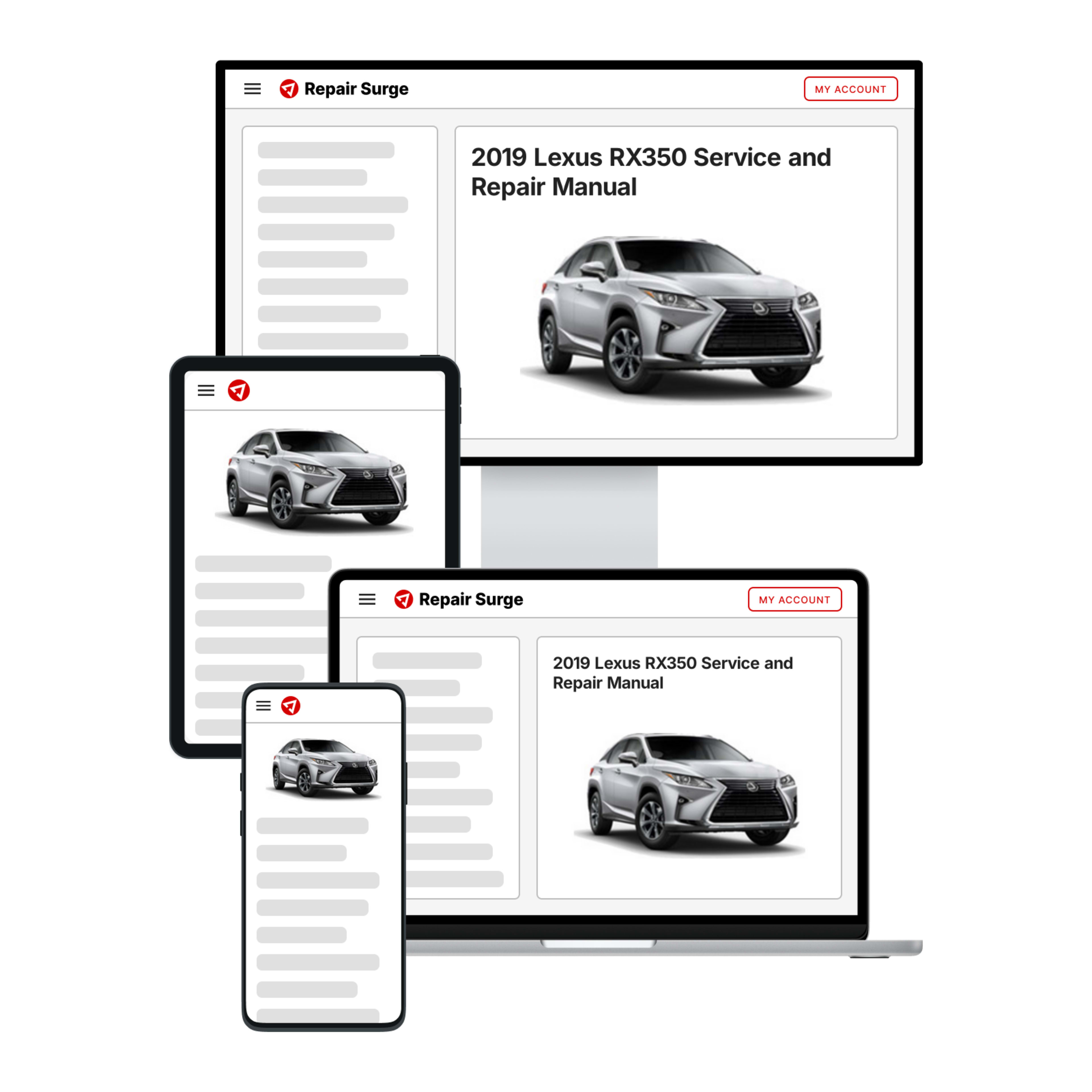 2019 Lexus RX350 service and repair manual hero image