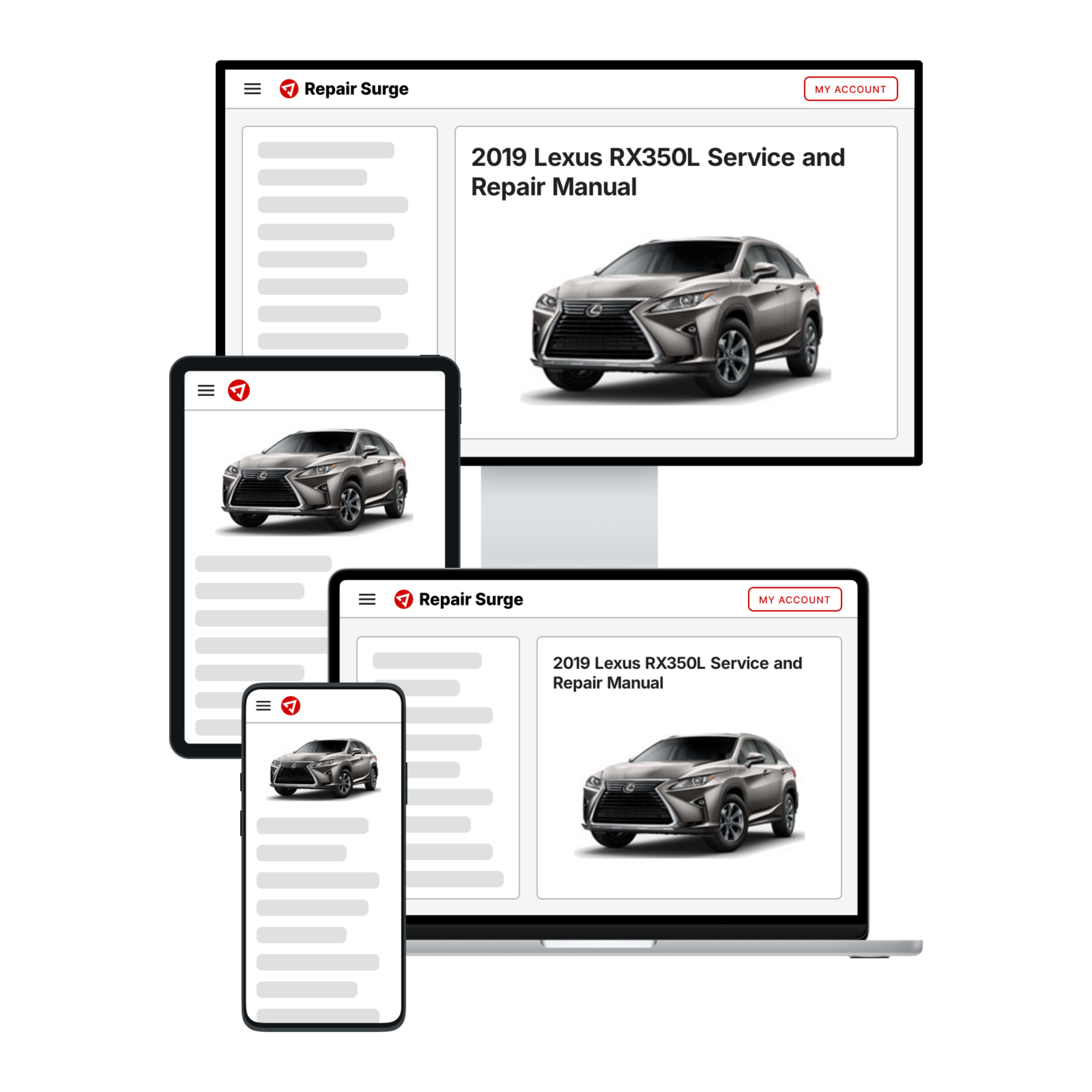 2019 Lexus RX350L service and repair manual hero image
