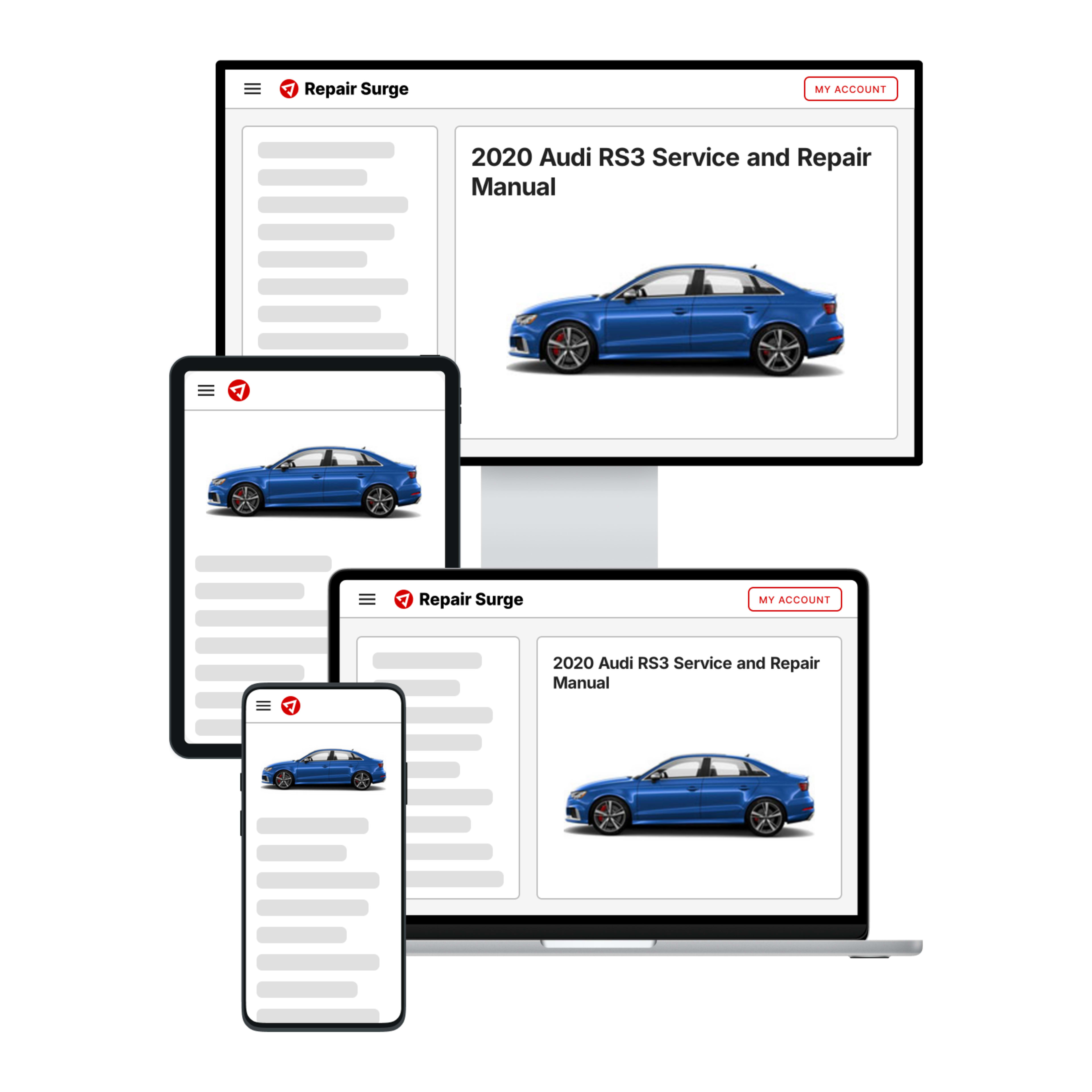 2020 Audi RS3 service and repair manual hero image