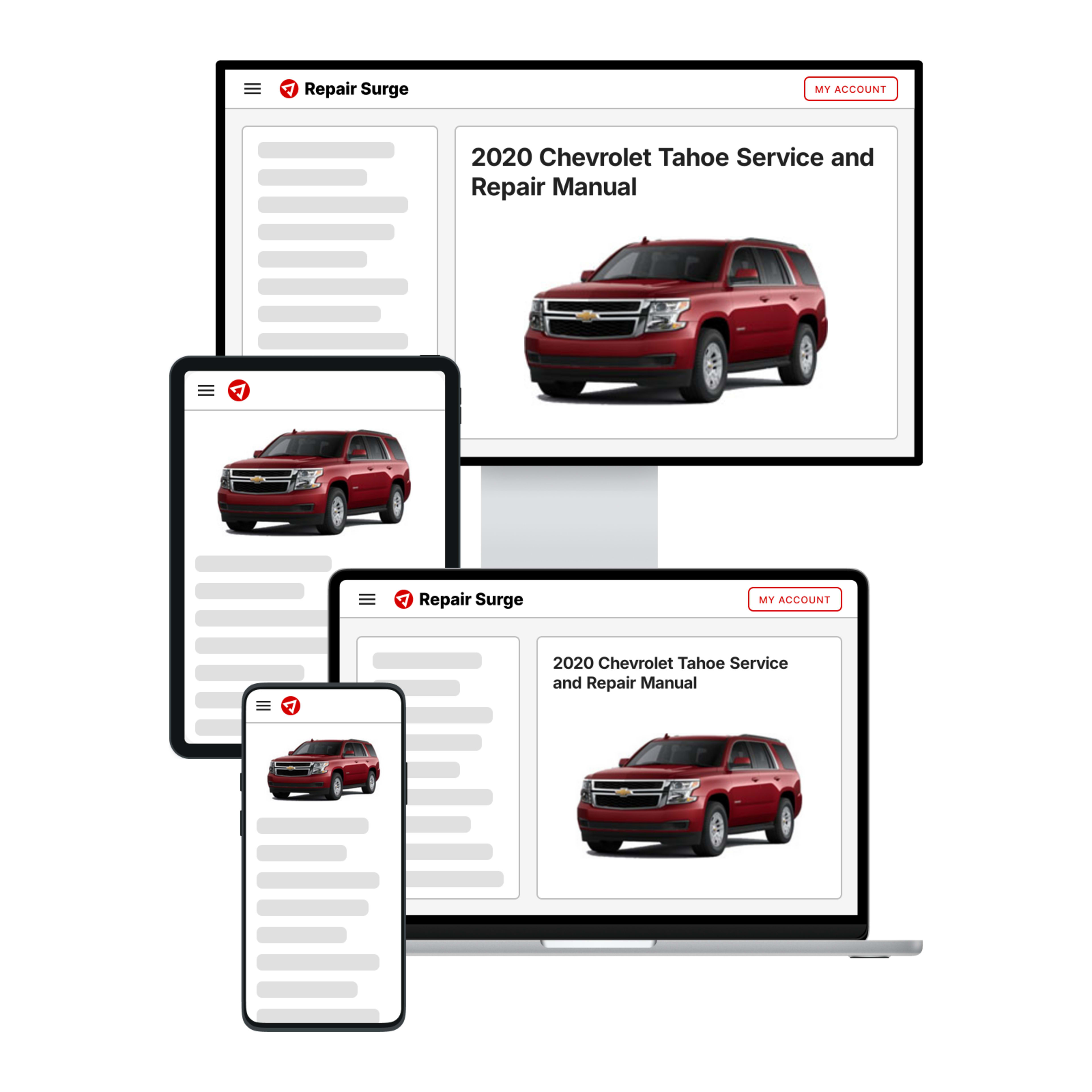 2020 Chevrolet Tahoe service and repair manual hero image