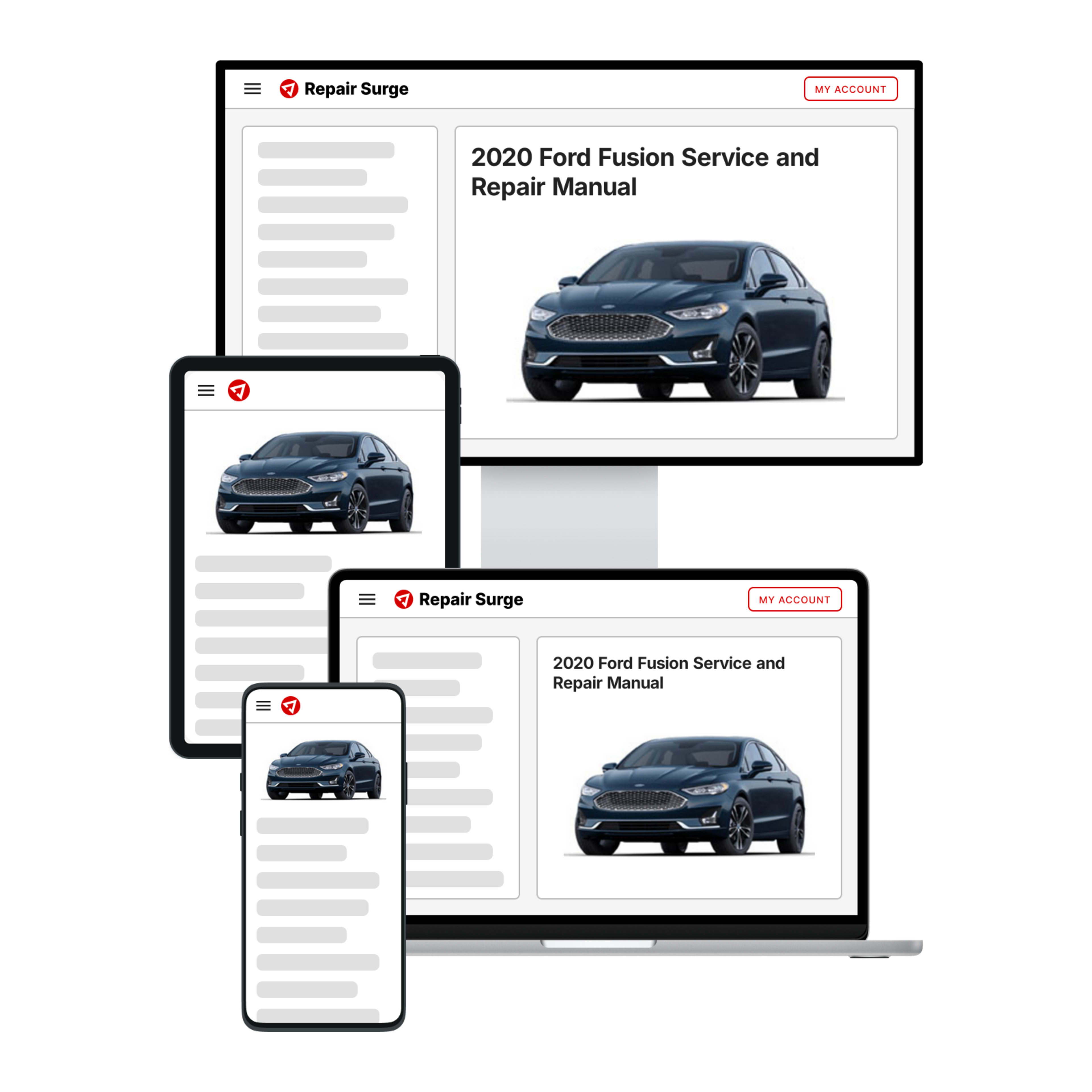 2020 Ford Fusion service and repair manual hero image