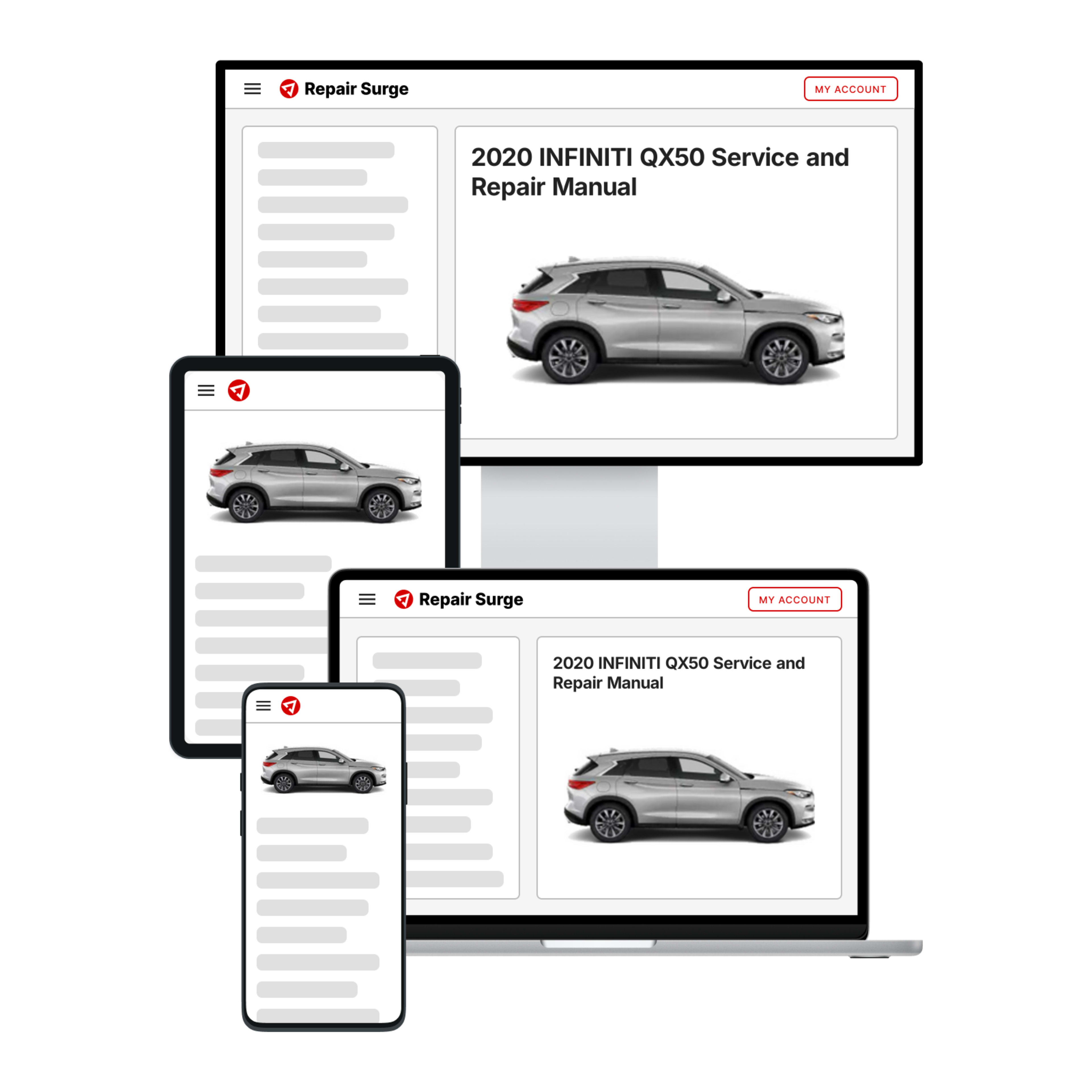 2020 INFINITI QX50 service and repair manual hero image