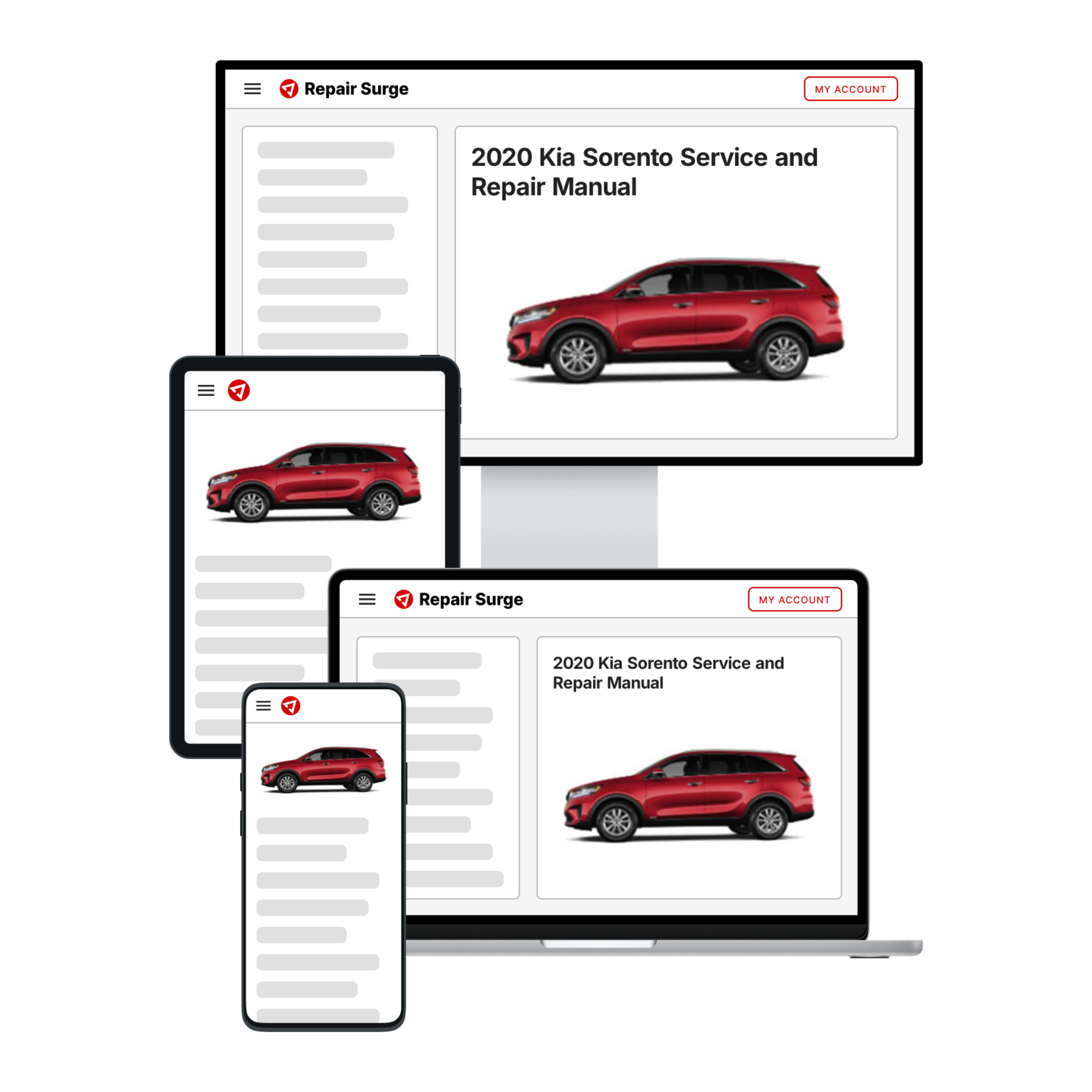 2020 Kia Sorento service and repair manual hero image